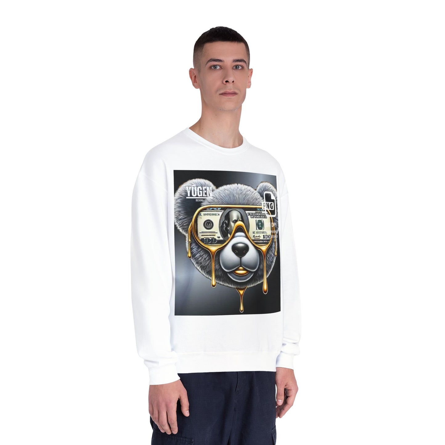 Yūgen Bear Drip Unisex Crewneck Sweatshirt - Cozy Streetwear