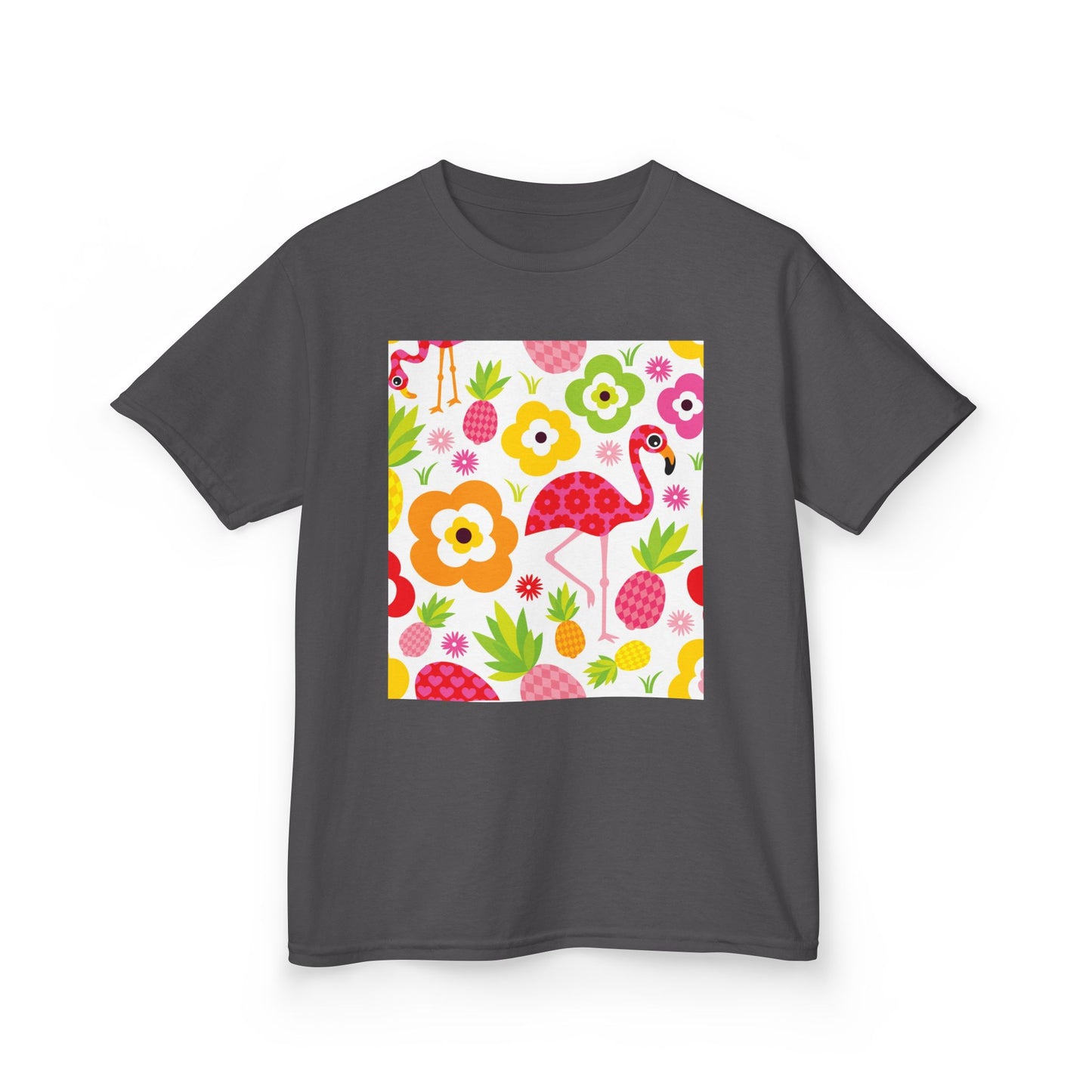 Kids Tropical Flamingo Tee - Fun & Colorful Cotton Shirt for Summer Adventures