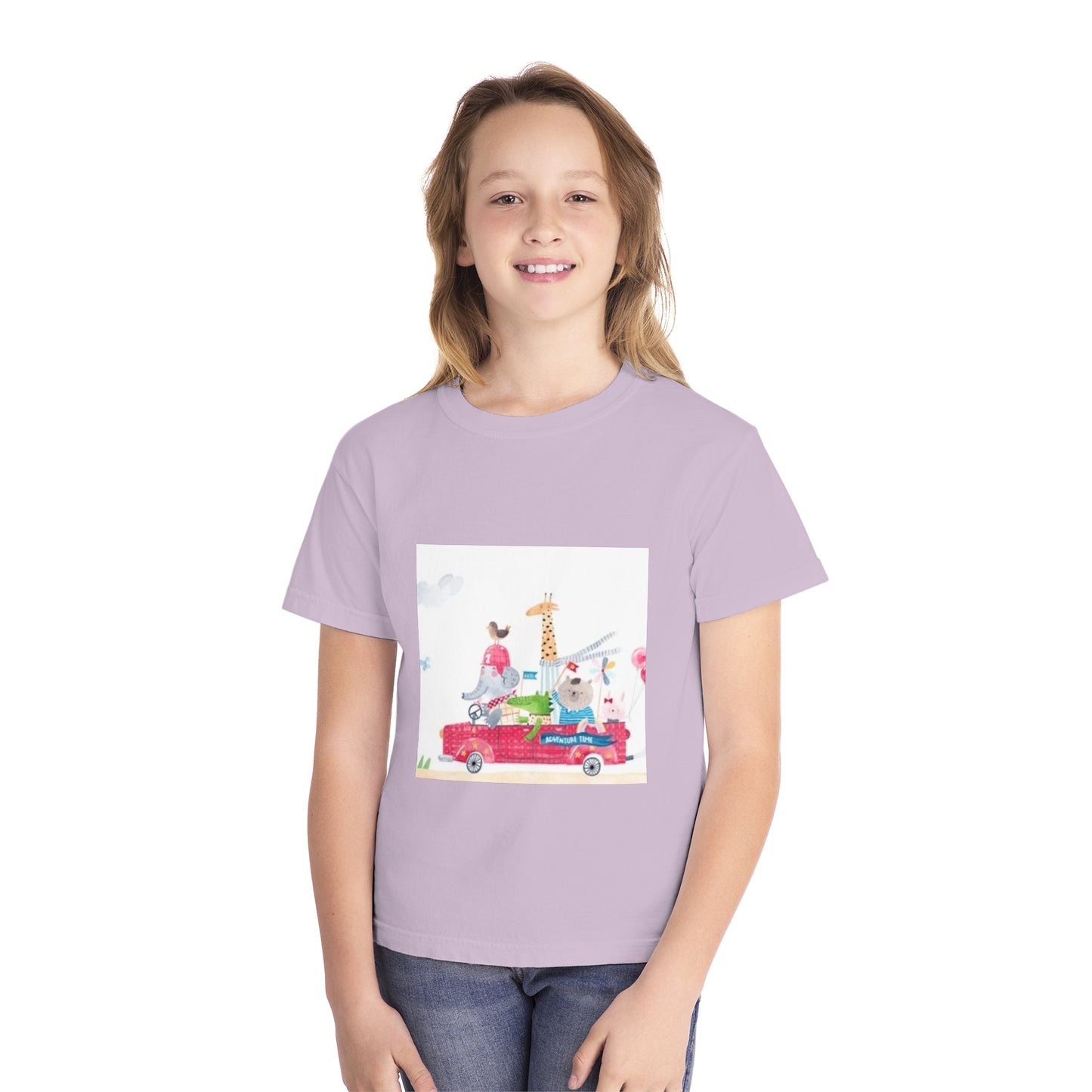 Fun Animal Adventure Youth Midweight Tee - Colorful Kids Tee for Playtime