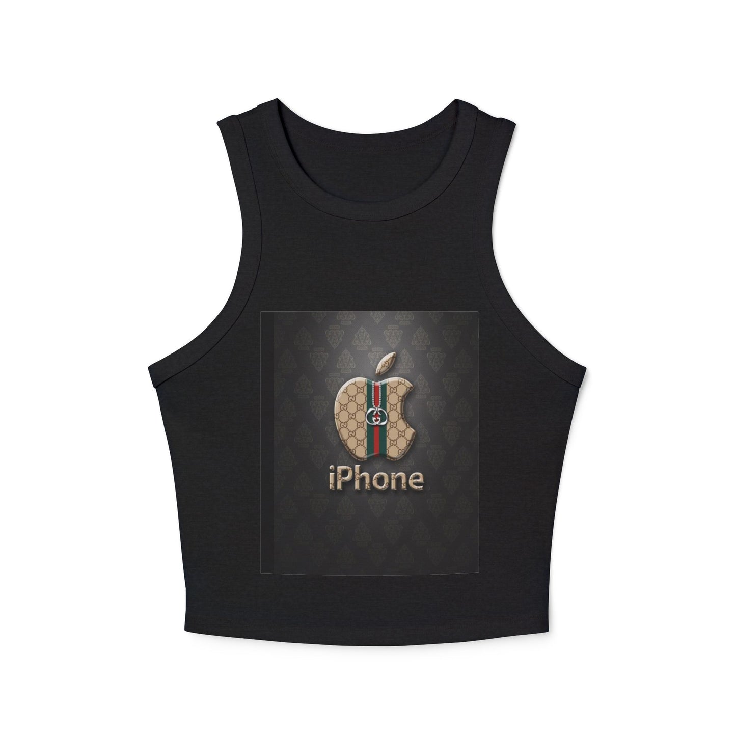 Stylish Women's Micro Rib Racer Tank Top with Logo Design