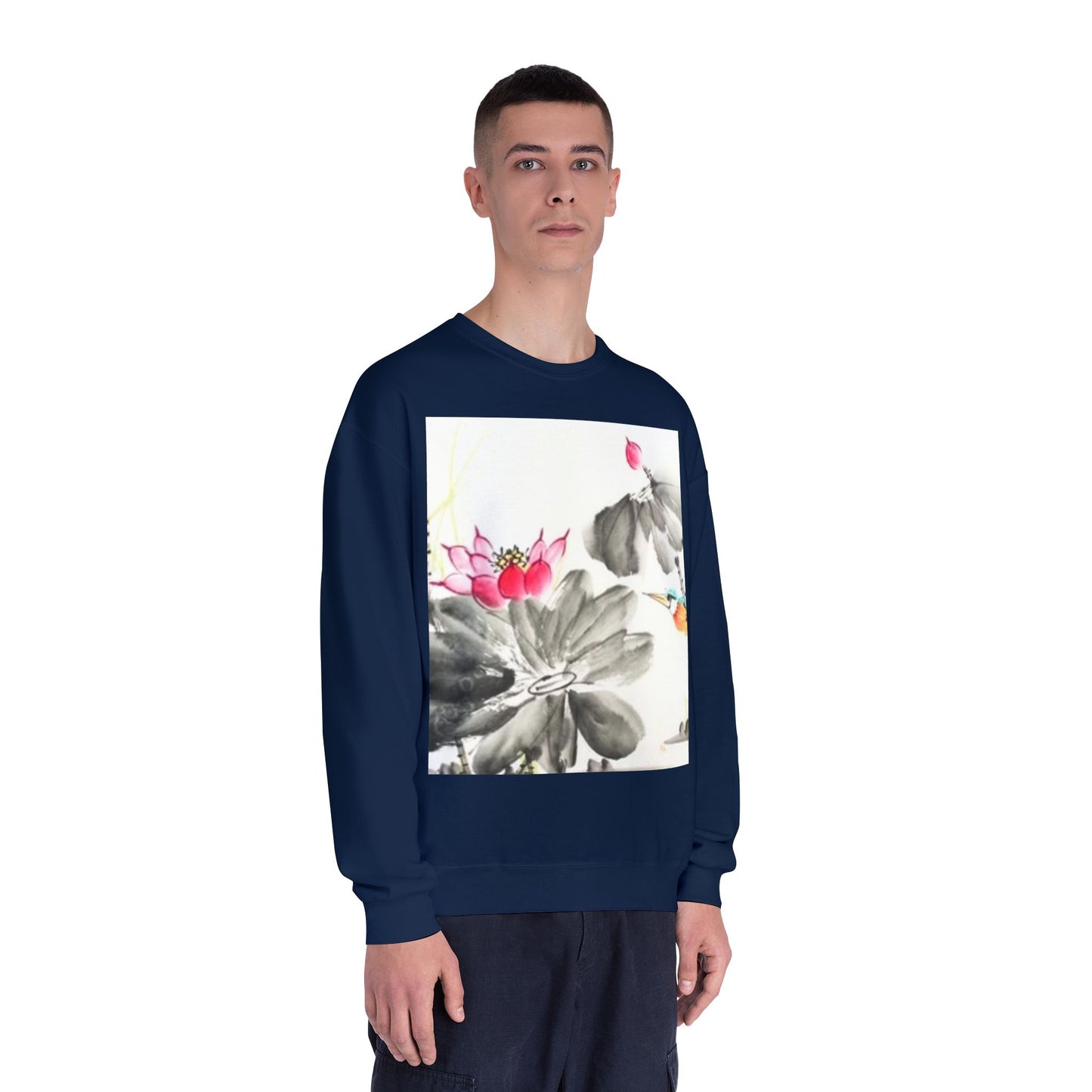Lotus Blossom Unisex Crewneck Sweatshirt - Cozy Botanical Art Design