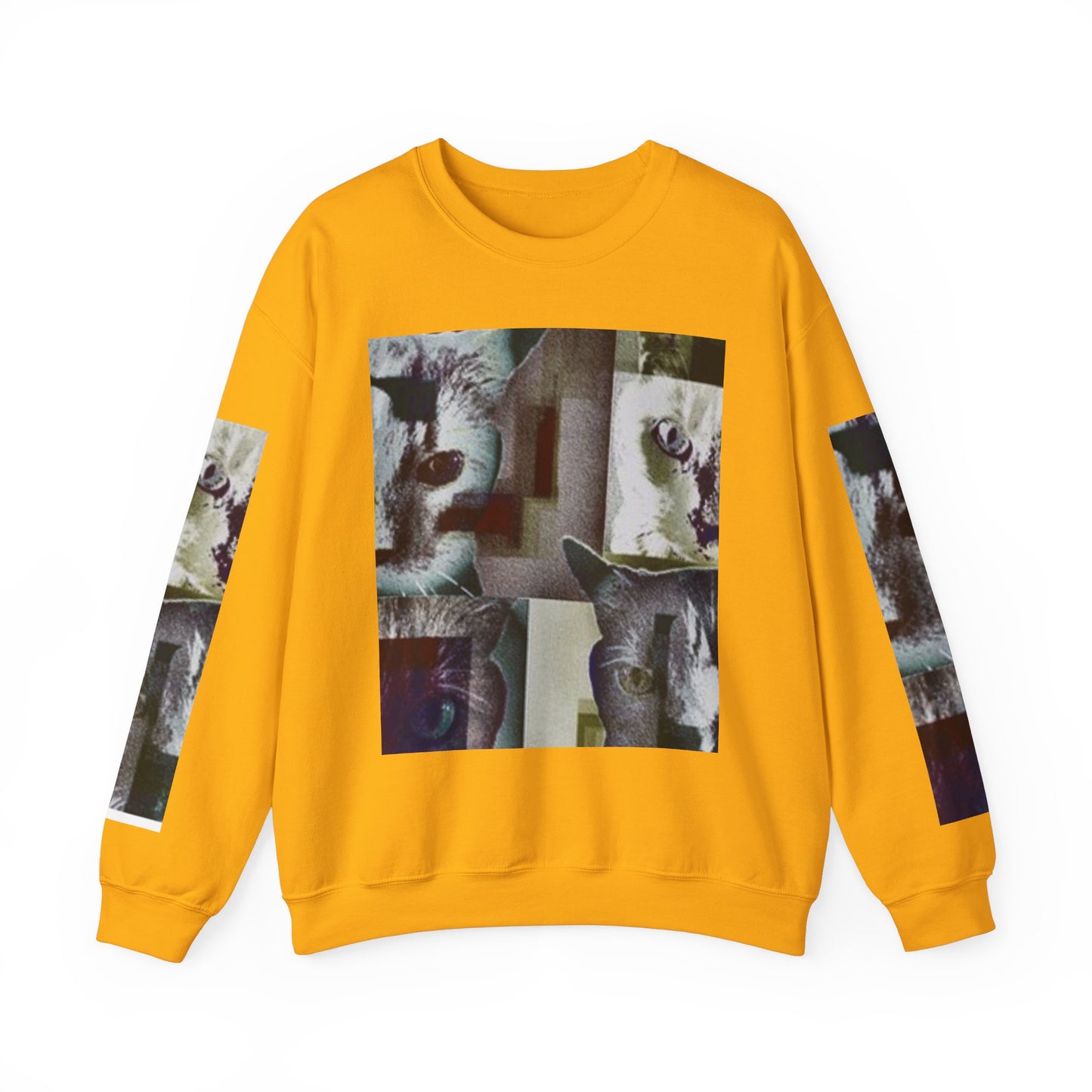 Cozy Cat Lover Crewneck Sweatshirt - Artistic Feline Design