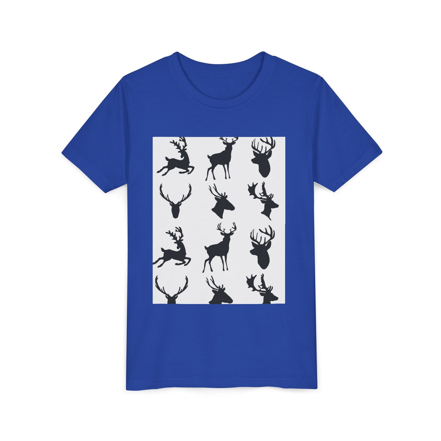 Youth Short Sleeve Tee - Stylish Reindeer Silhouettes for Winter Celebrations