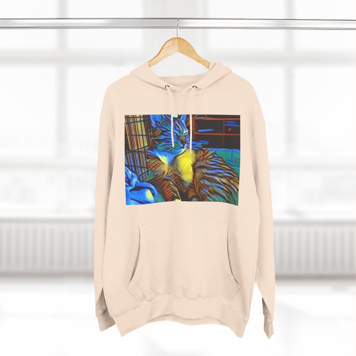 Colorful Cat Fleece Hoodie - Cozy & Stylish for Cat Lovers