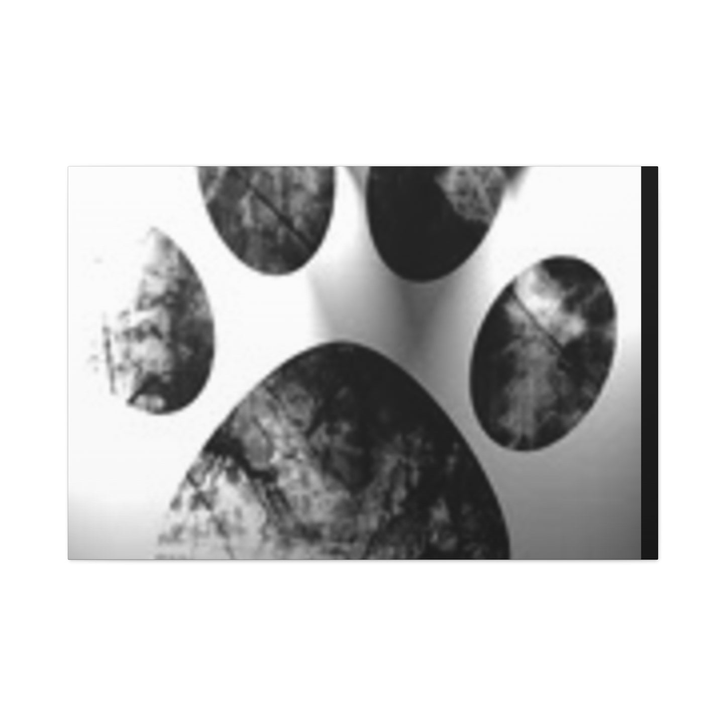 Black Paw Print Canvas Art - Modern Animal Decor for Pet Lovers