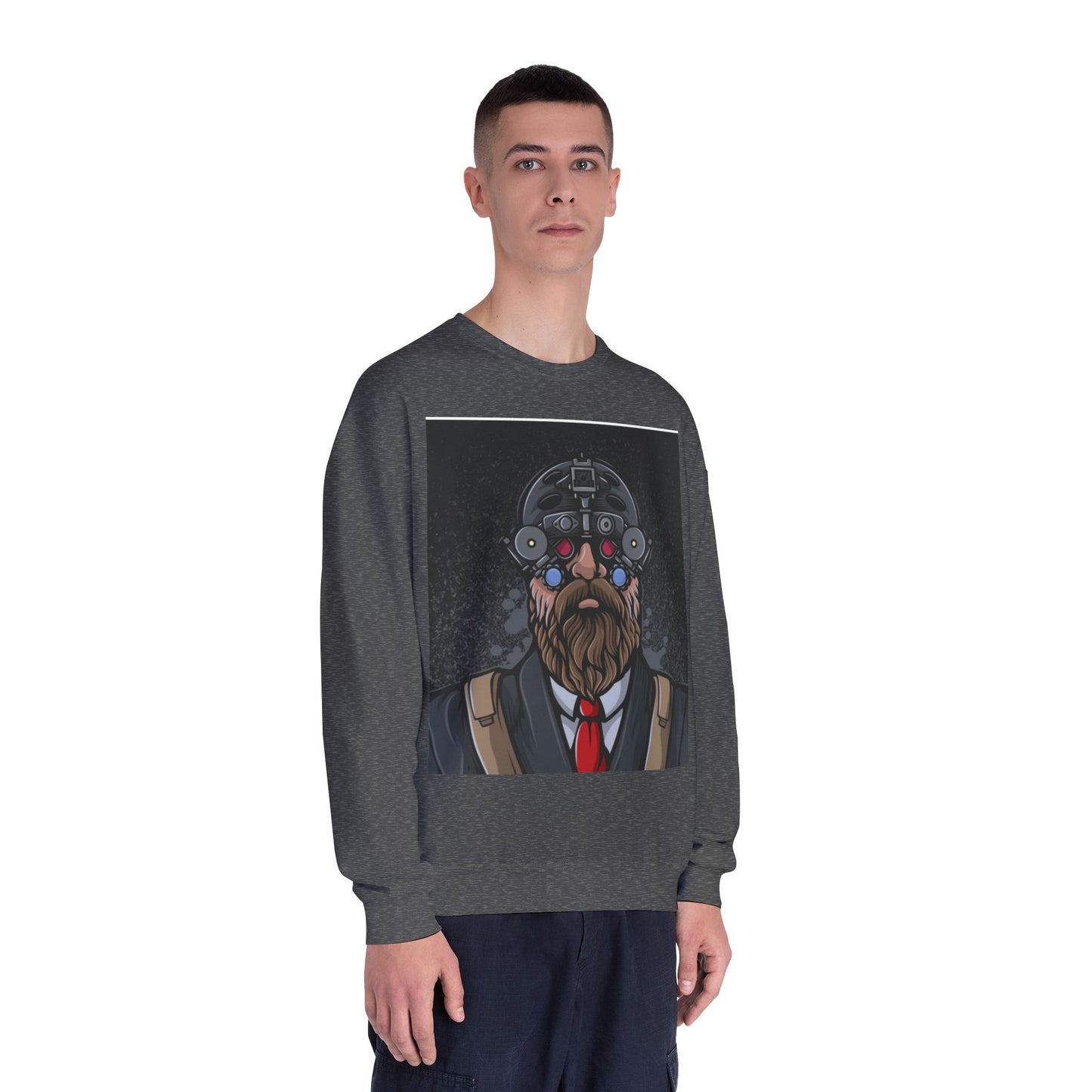 Bearded Warrior Crewneck Sweatshirt - Unisex Graphic Sweatshirt