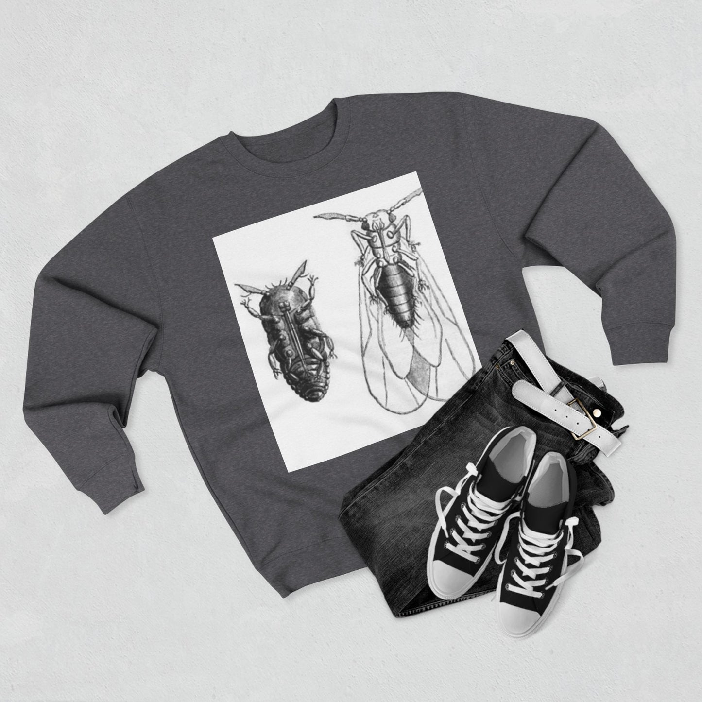 Unisex Insect Art Crewneck Sweatshirt - Nature Lovers Gift