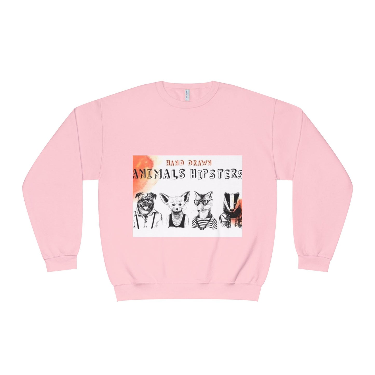 Hand Drawn Animals Hipsters Unisex Crewneck Sweatshirt
