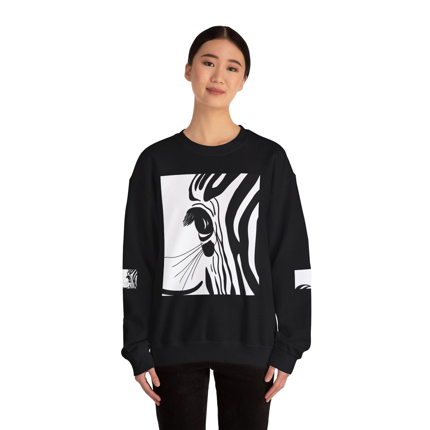 Artistically Designed Zebra Crewneck Sweatshirt - Perfect for Nature Lovers