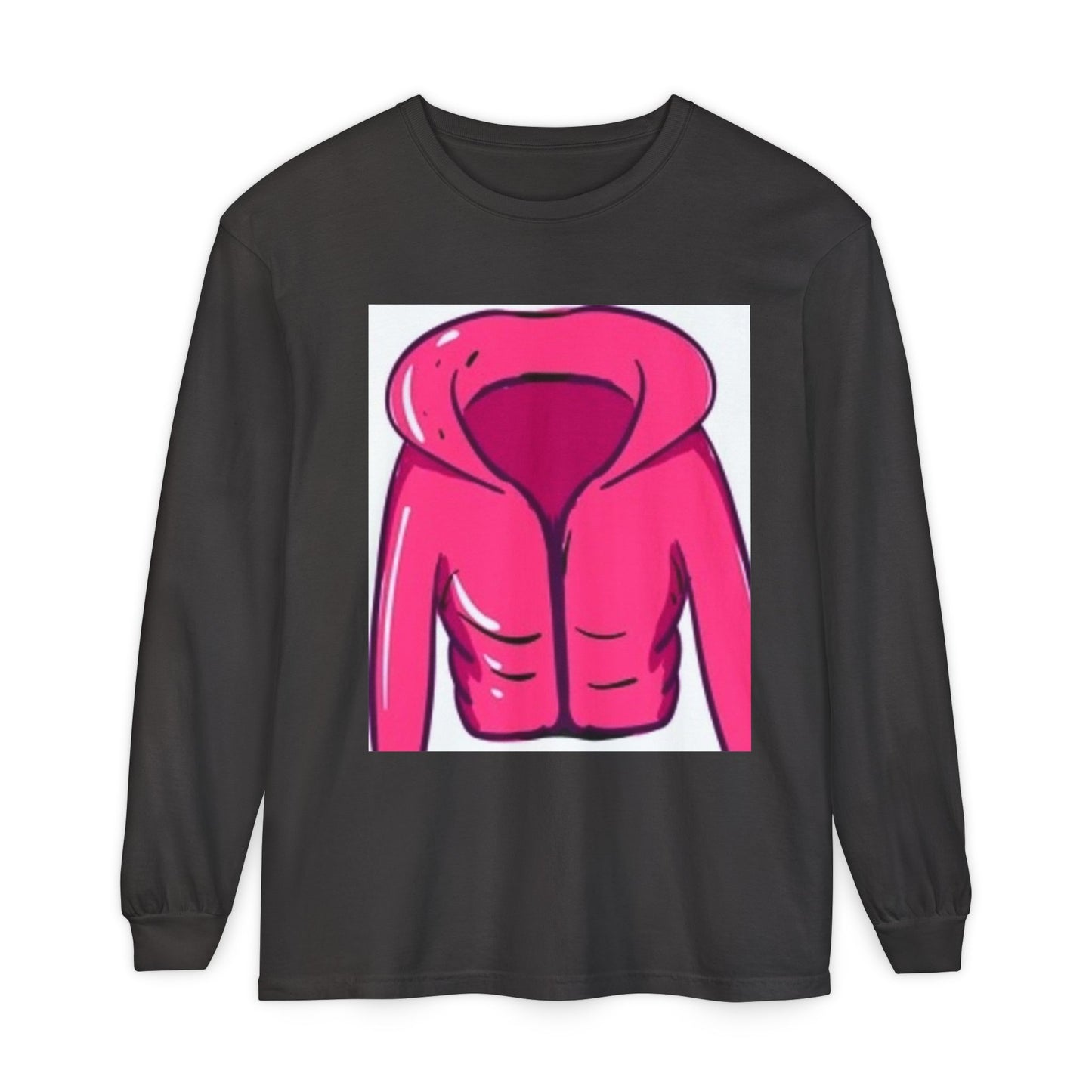 Unisex Garment-Dyed Long Sleeve T-Shirt - Cute Hoodie Print for Casual Wear