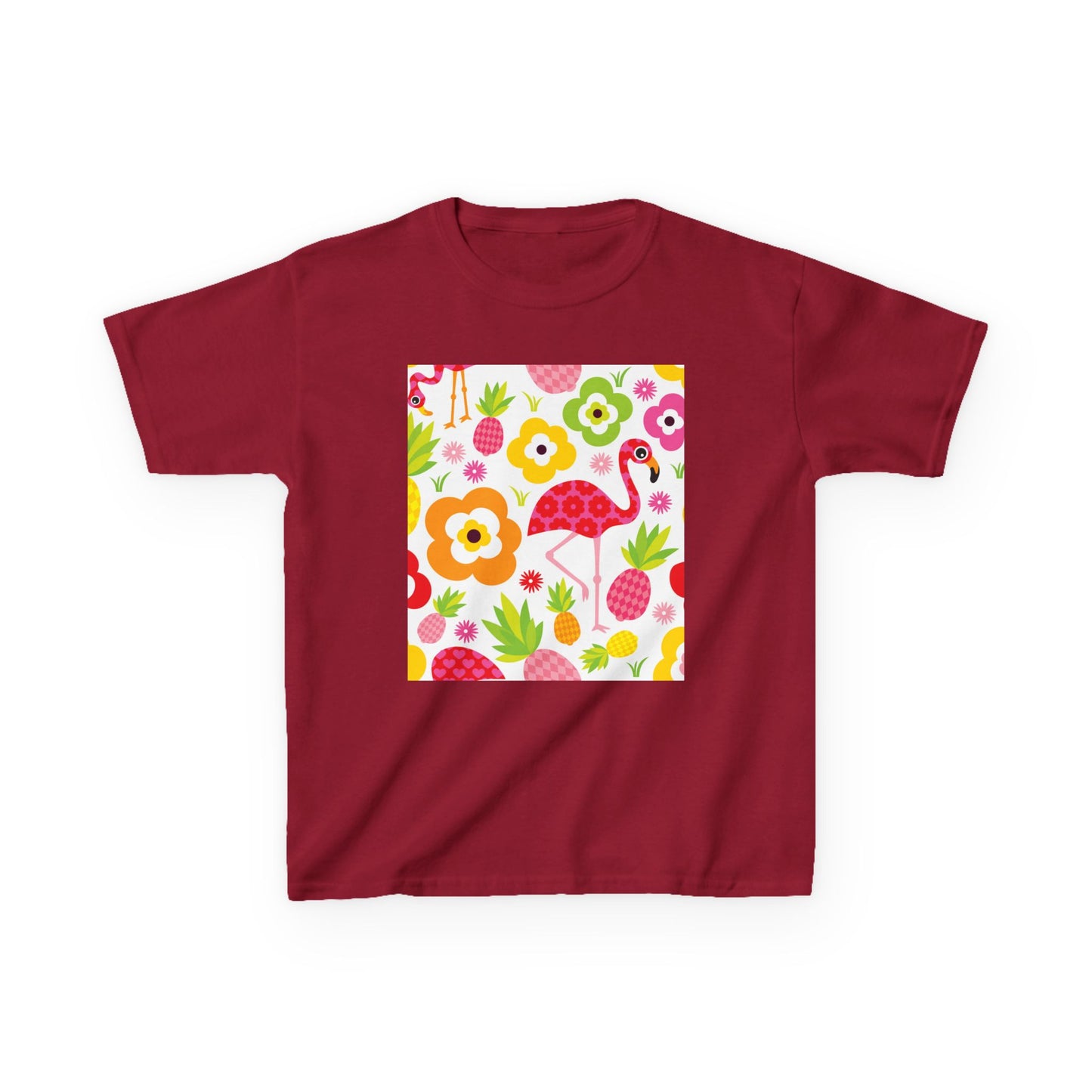 Kids Tropical Flamingo Tee - Fun & Colorful Cotton Shirt for Summer Adventures