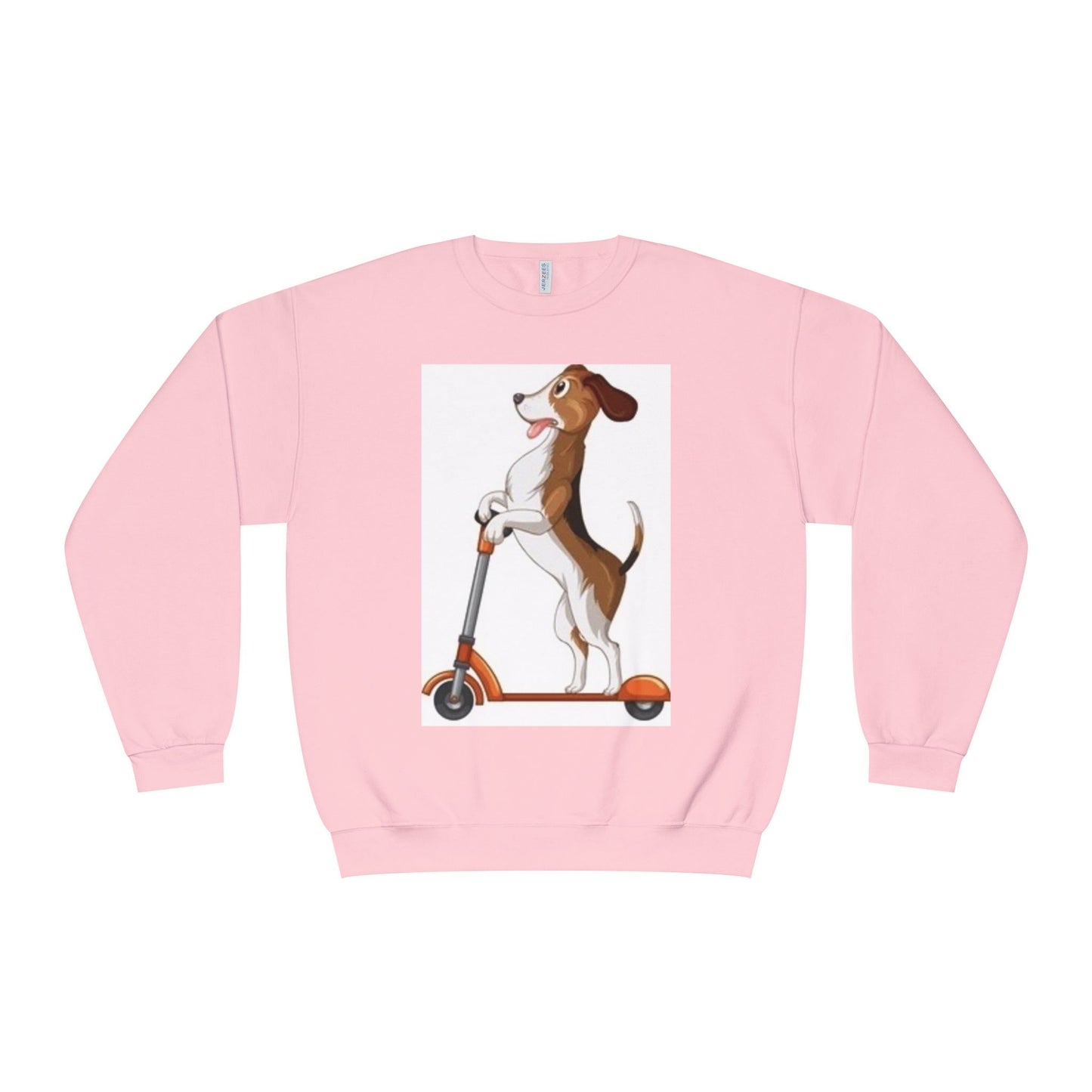 Dog Lover Crewneck Sweatshirt - Fun Beagle on Scooter Design