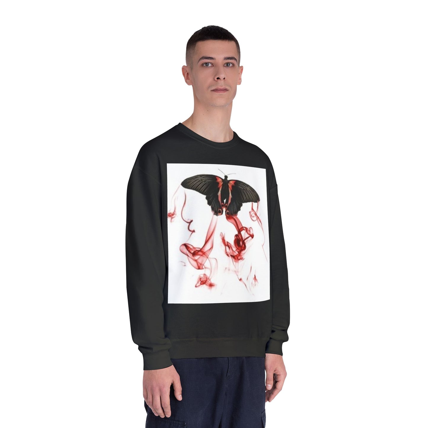 Unisex Crewneck Sweatshirt with Artistic Butterfly Design – Perfect for Fall Style & Gifts