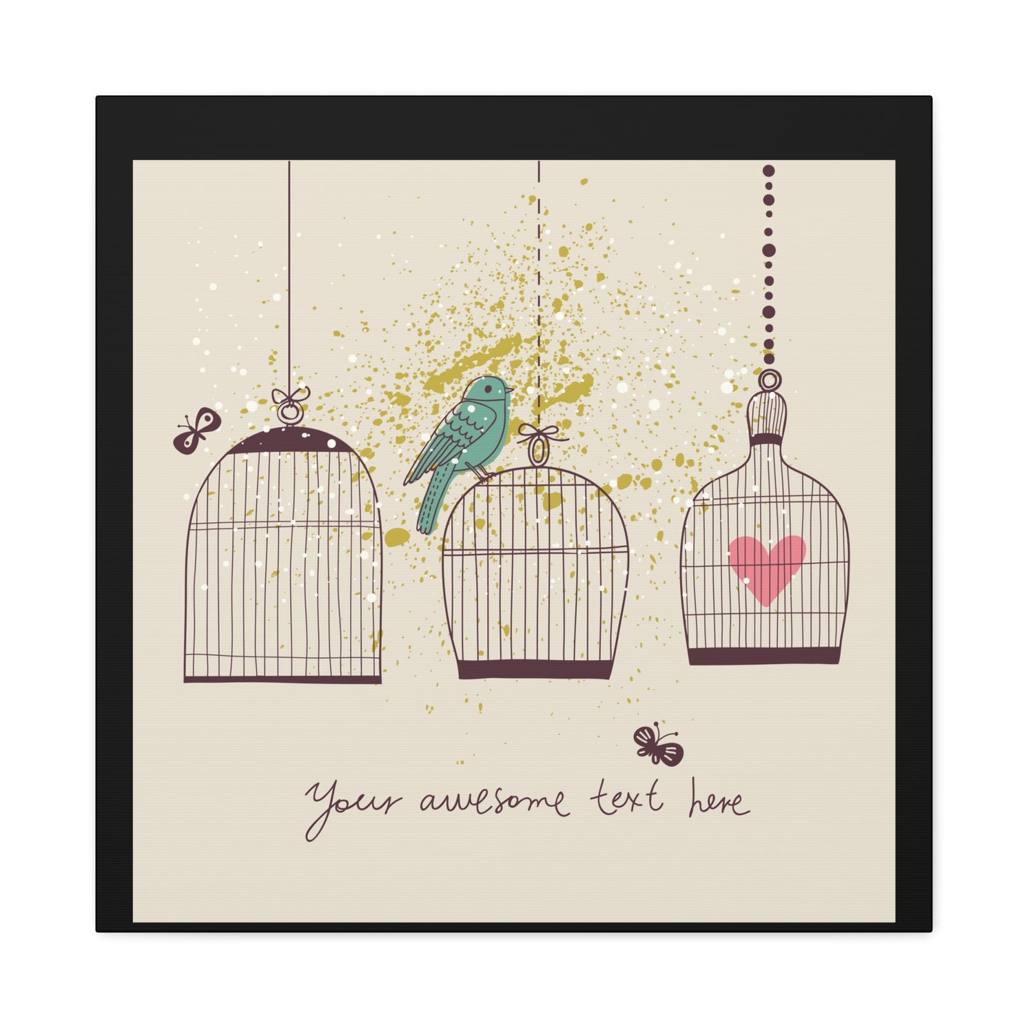 Whimsical Birdcage Canvas Wall Art - Personalized Home Decor