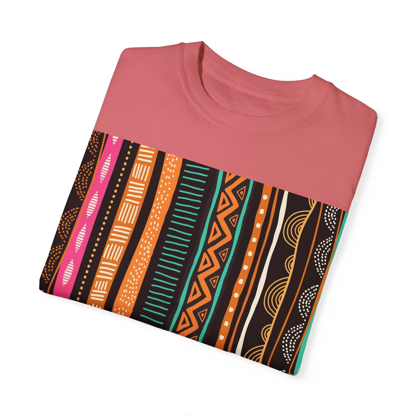 Vibrant Graphic Unisex T-Shirt - Colorful Tribal Stripes Design