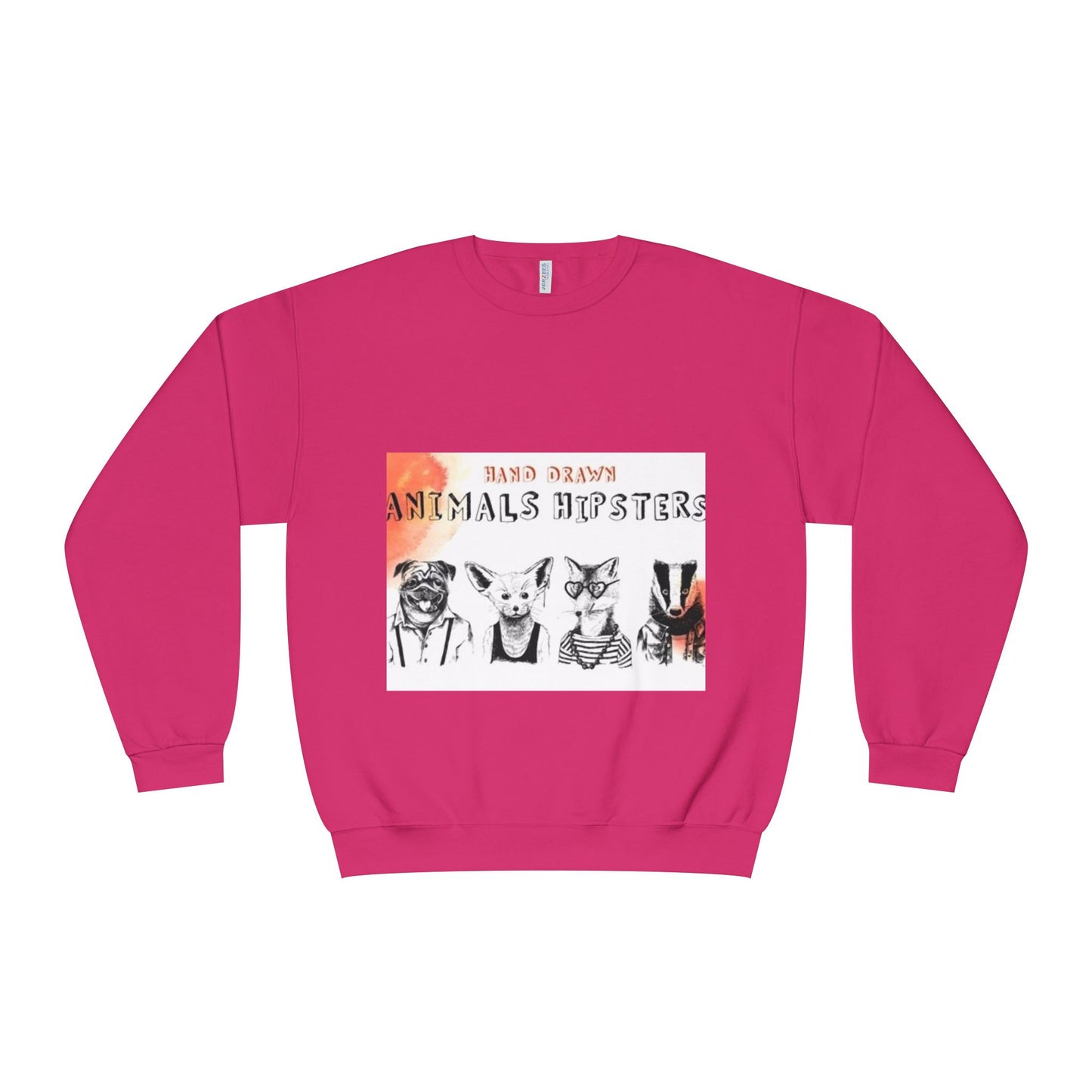 Hand Drawn Animals Hipsters Unisex Crewneck Sweatshirt