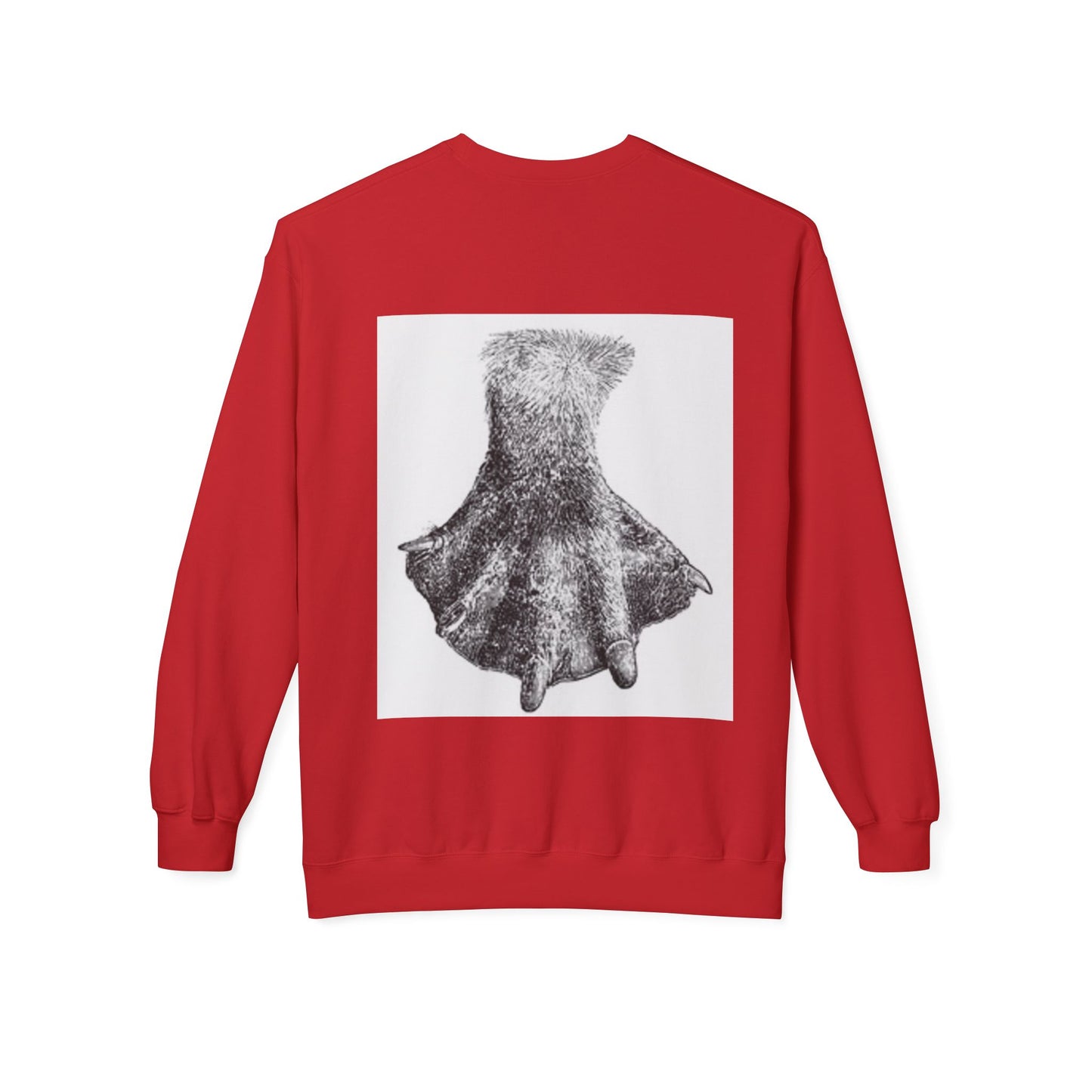 Artistic Fleece Crewneck Sweatshirt with Unique Dress Design