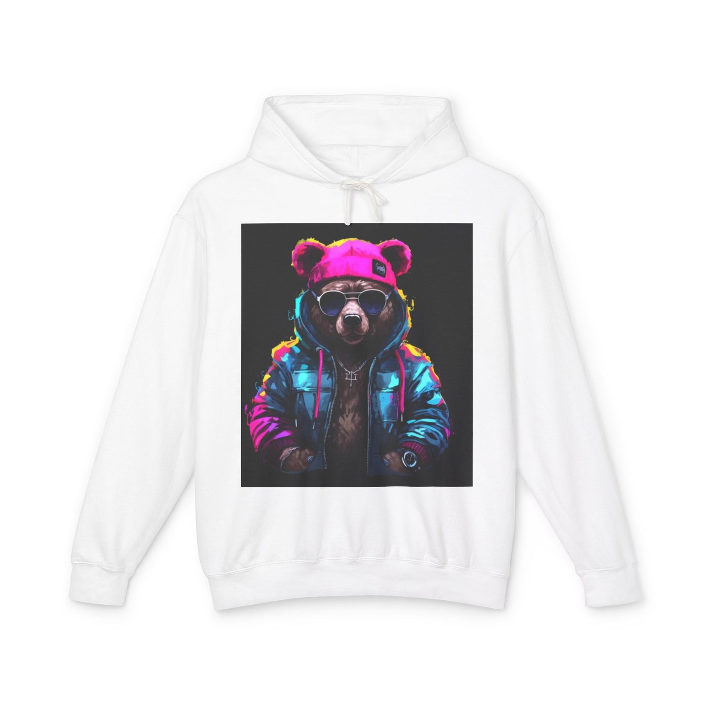 Cool Bear Hoodie - Unisex Lightweight Hooded Sweatshirt with Funky Design