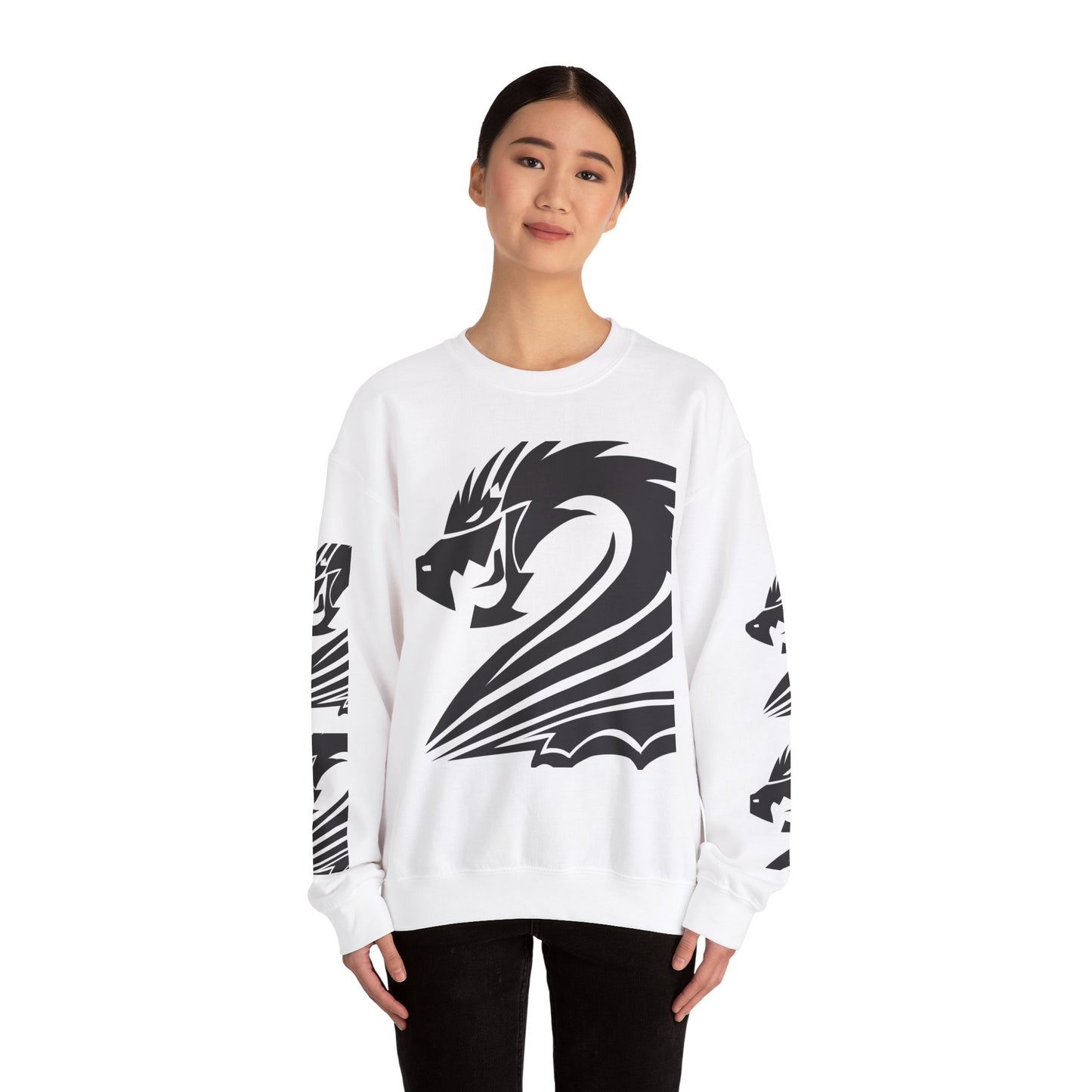 Dragon Graphic Unisex Heavy Blend Sweatshirt - Cozy and Stylish for Fantasy Enthusiasts