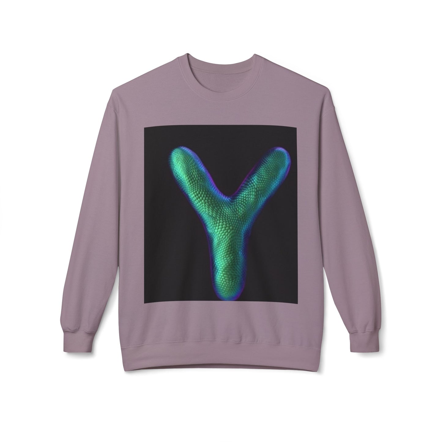 Unisex Y Graphic Fleece Crewneck Sweatshirt - Cozy Modern Style