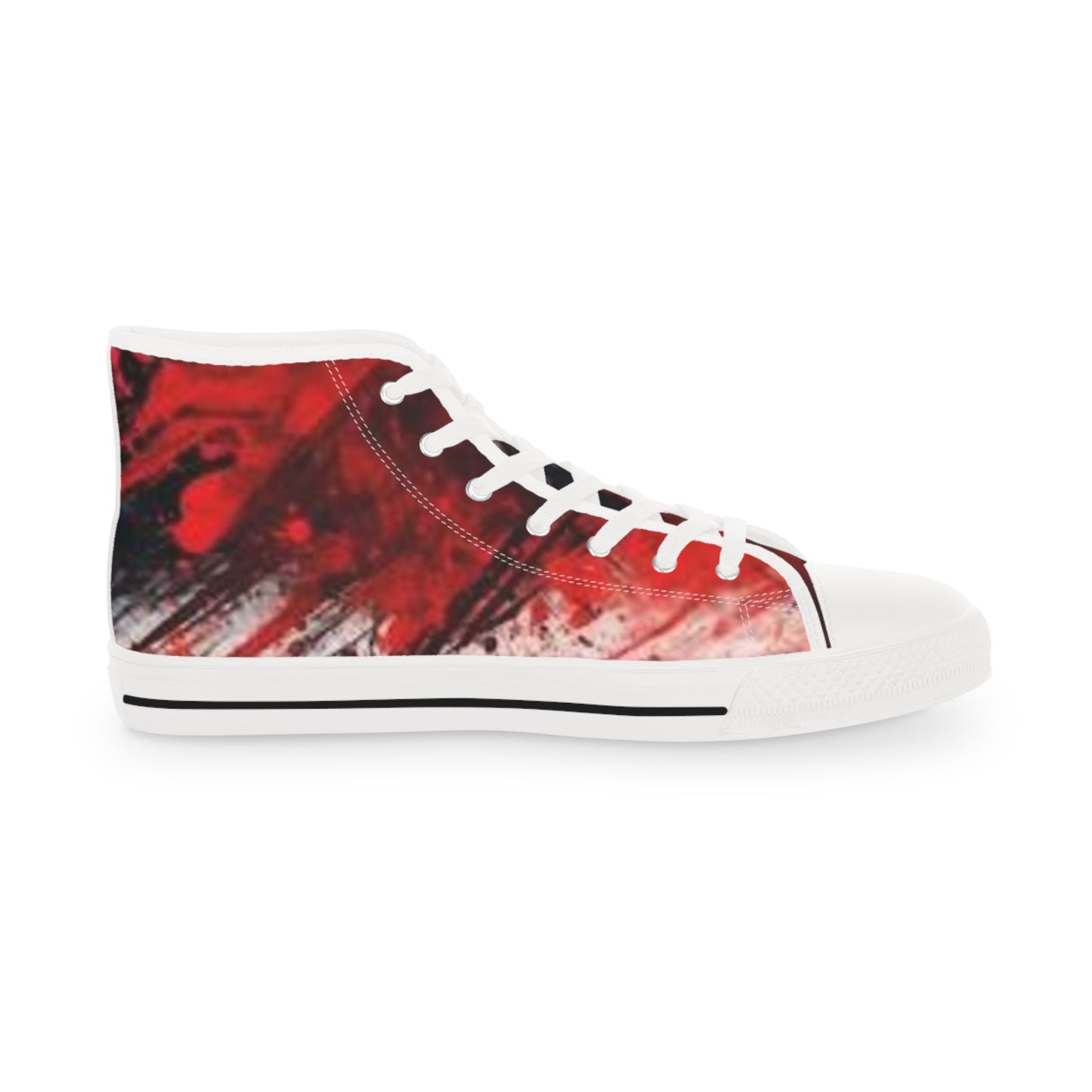 Artistic High Top Sneakers - Bold Red Design for Unique Style