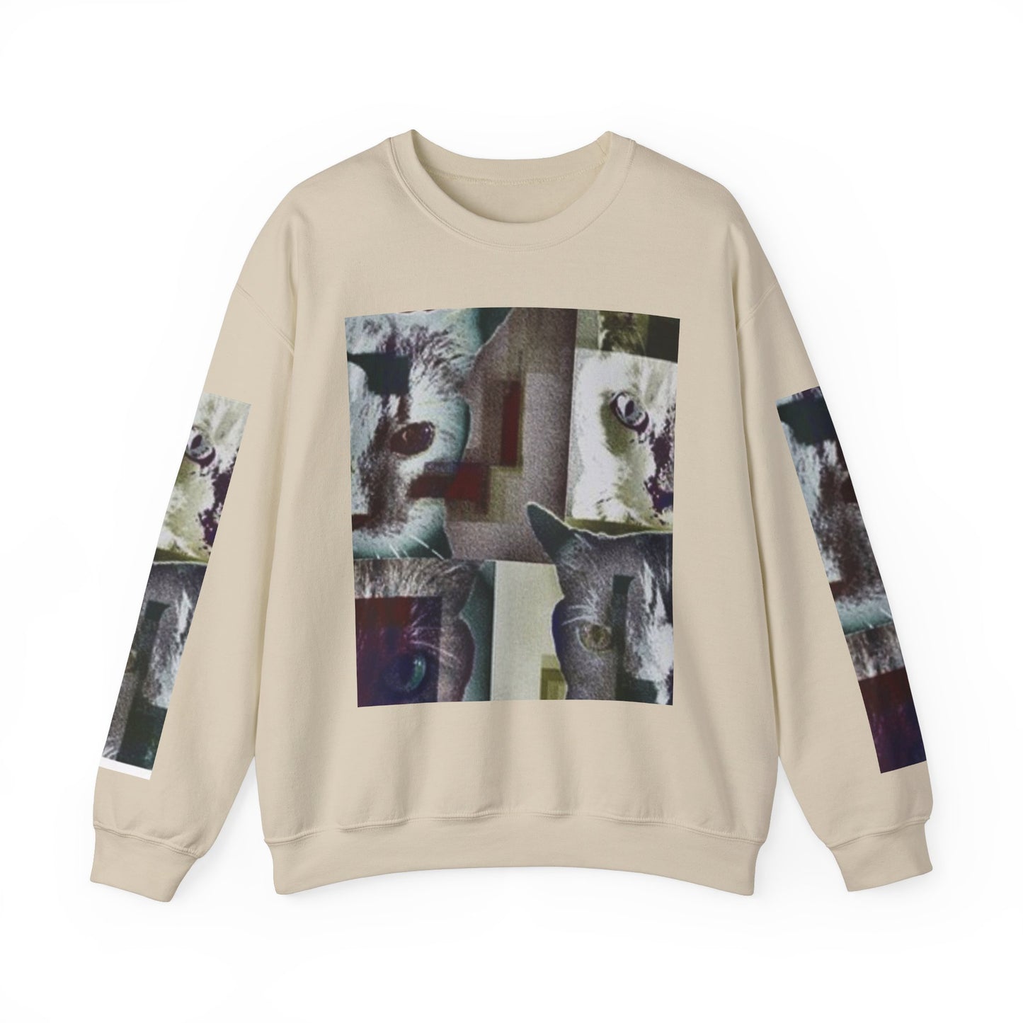Cozy Cat Lover Crewneck Sweatshirt - Artistic Feline Design