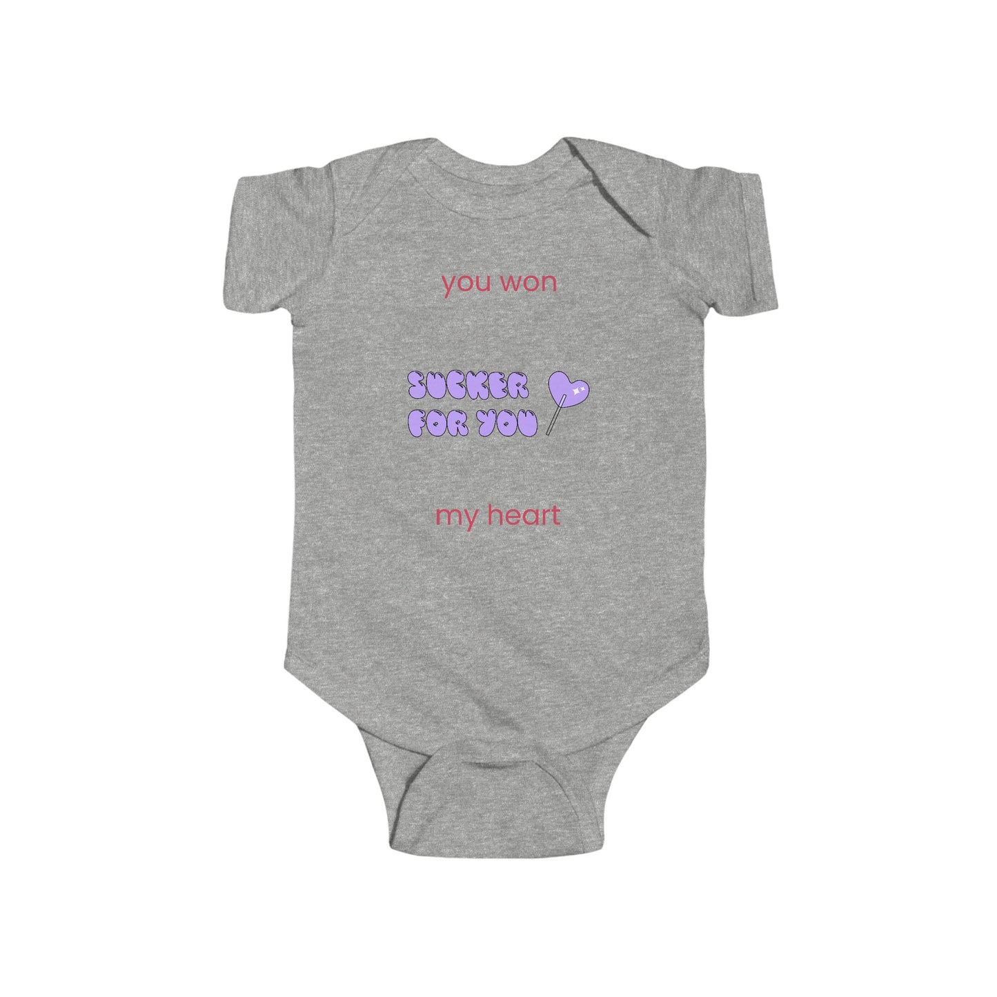 Cute Baby Bodysuit - 'You Won My Heart' Design