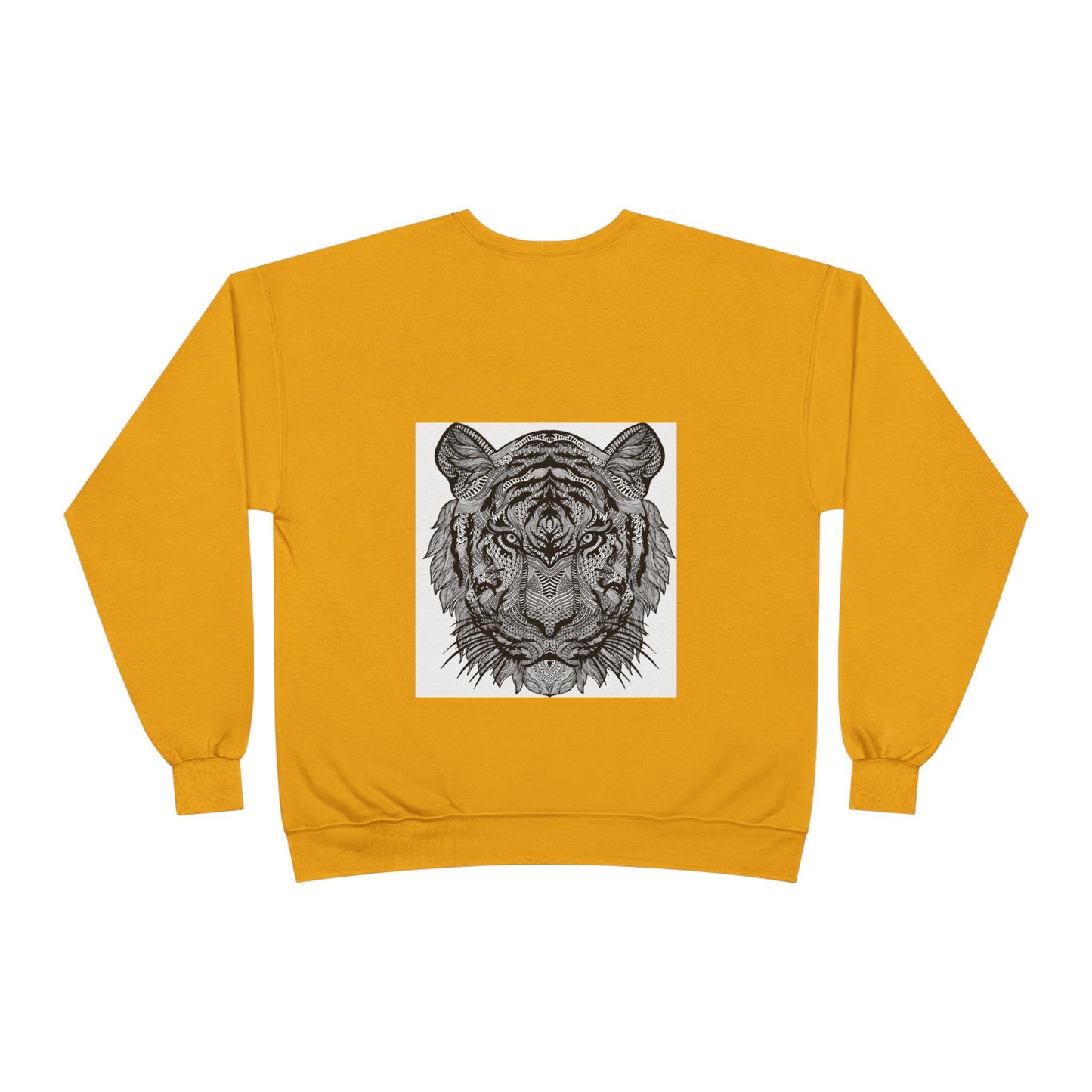 Unisex EcoSmart Tiger Graphic Crewneck Sweatshirt - Bold Black & White Design