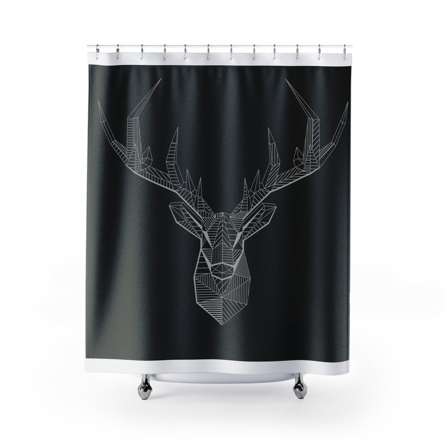 Geometric Deer Shower Curtain - Modern Bathroom Decor