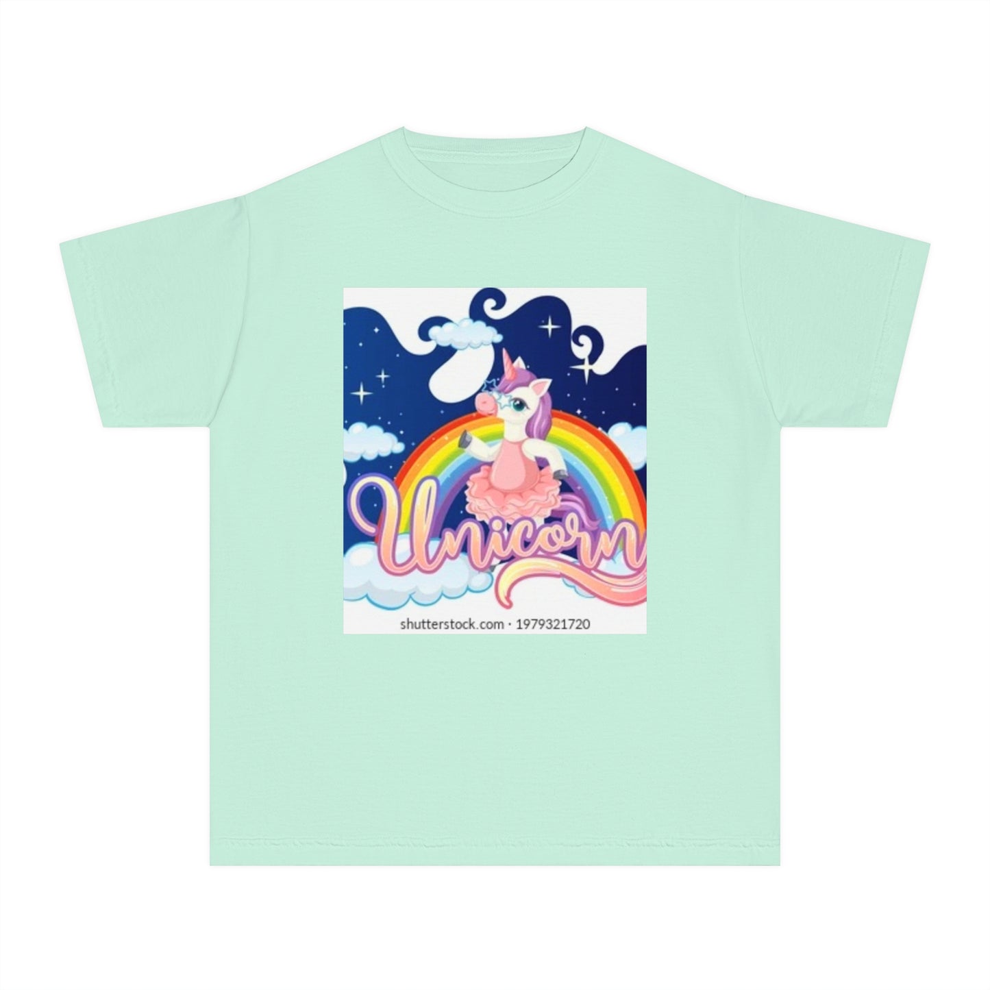 Youth Unicorn Midweight Tee - Colorful Rainbow Graphic T-Shirt