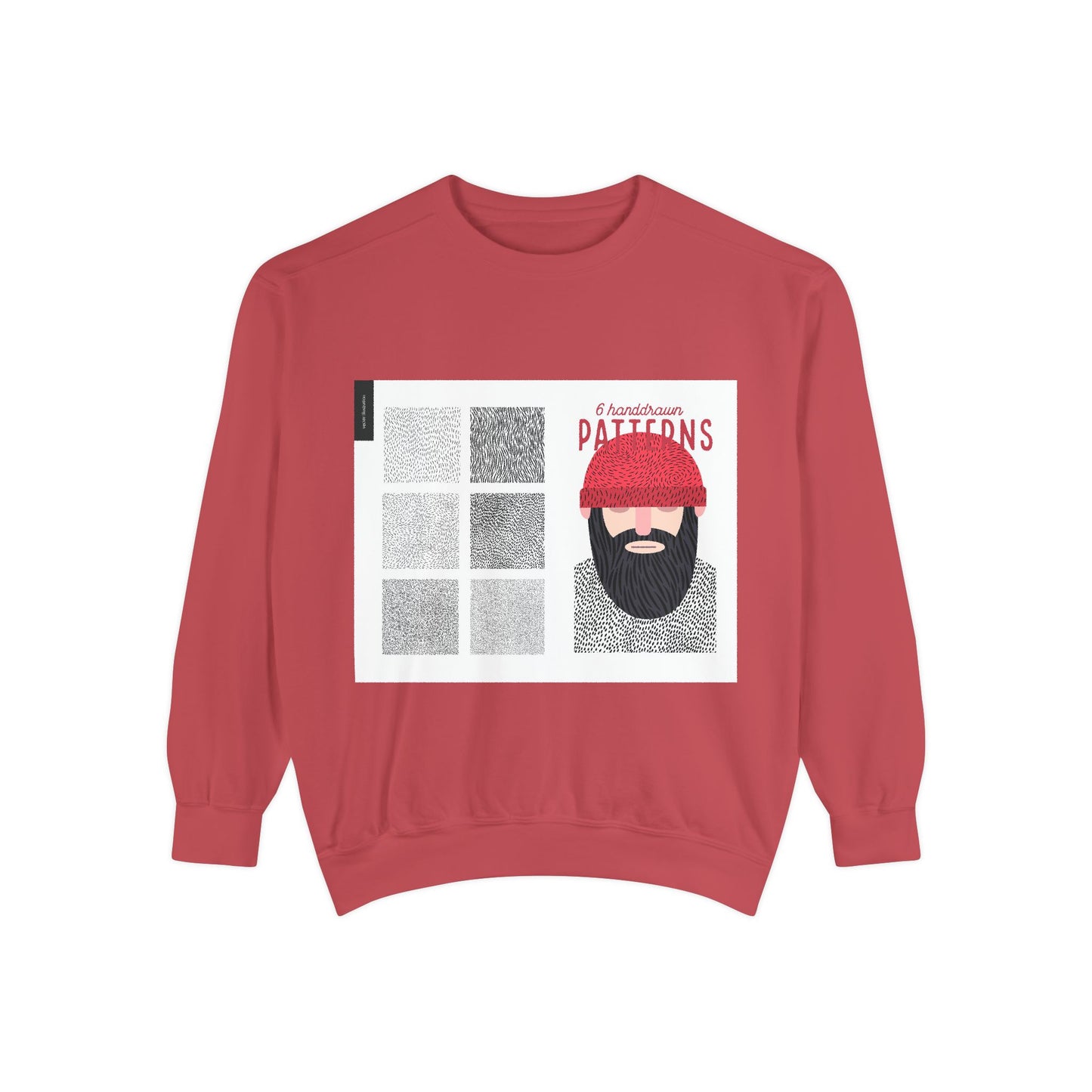 Creative Patterns Unisex Garment-Dyed Sweatshirt - Unique Design for Comfort & Style