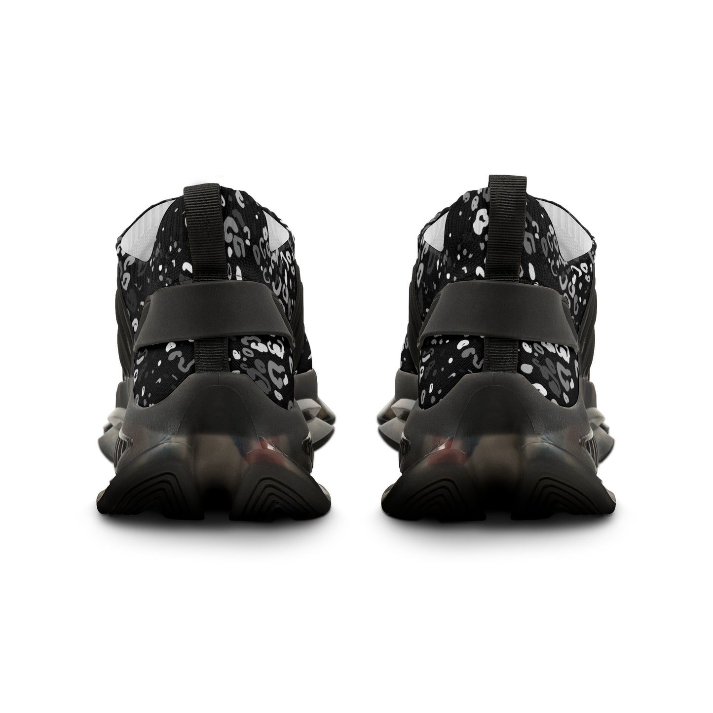 Men's Stylish Mesh Sneakers - Trendy Black Leopard Print Athletic Shoes