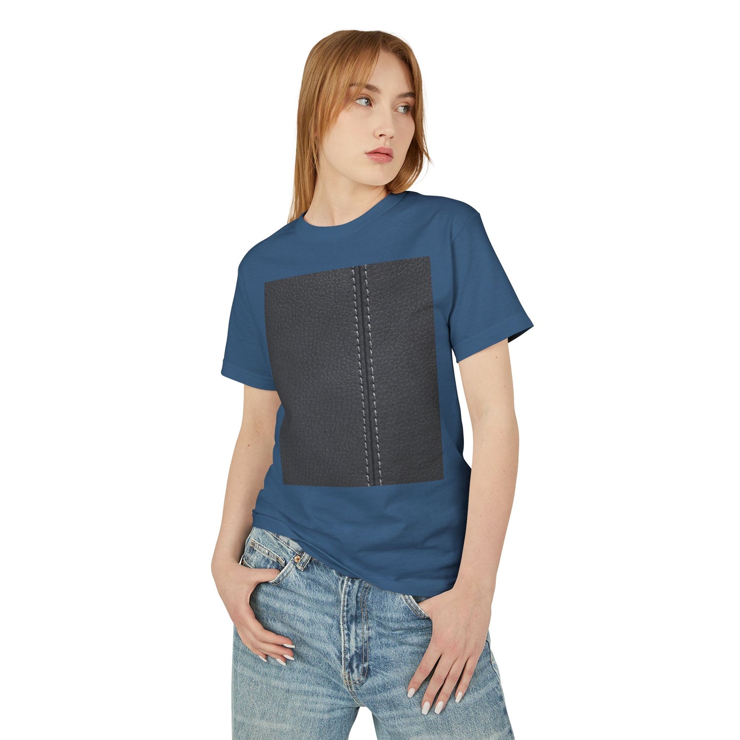 Stylish Texture Unisex Heavyweight Tee - Unique Fur & Leather Design