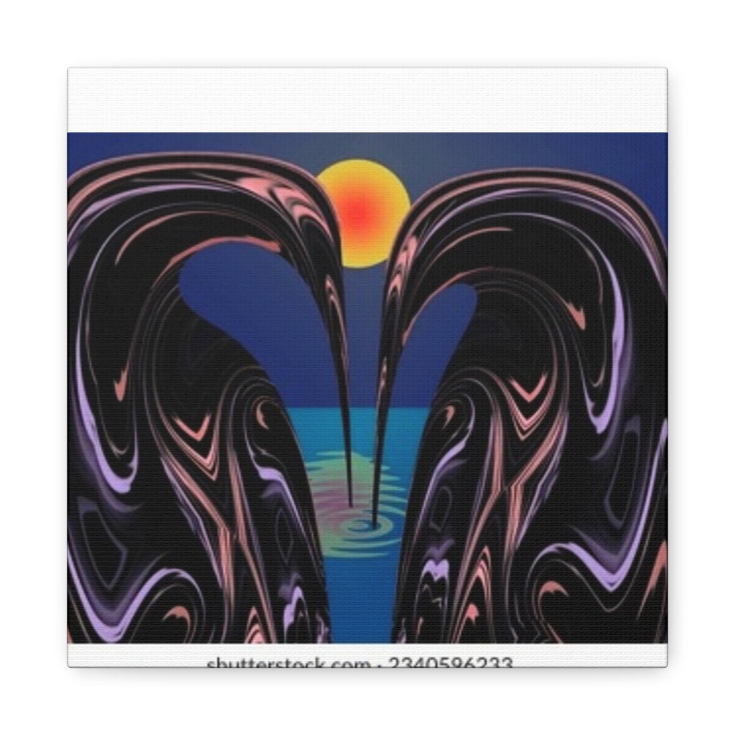 Romantic Abstract Canvas Art - Heart-Shaped Design for Home Decor