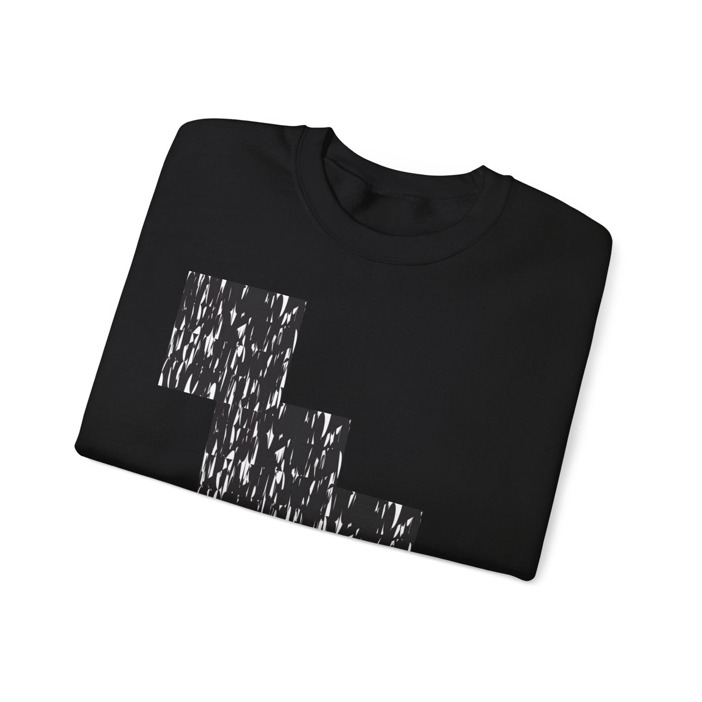 Trendy Graphic Crewneck Sweatshirt | Modern Abstract Black & White Design