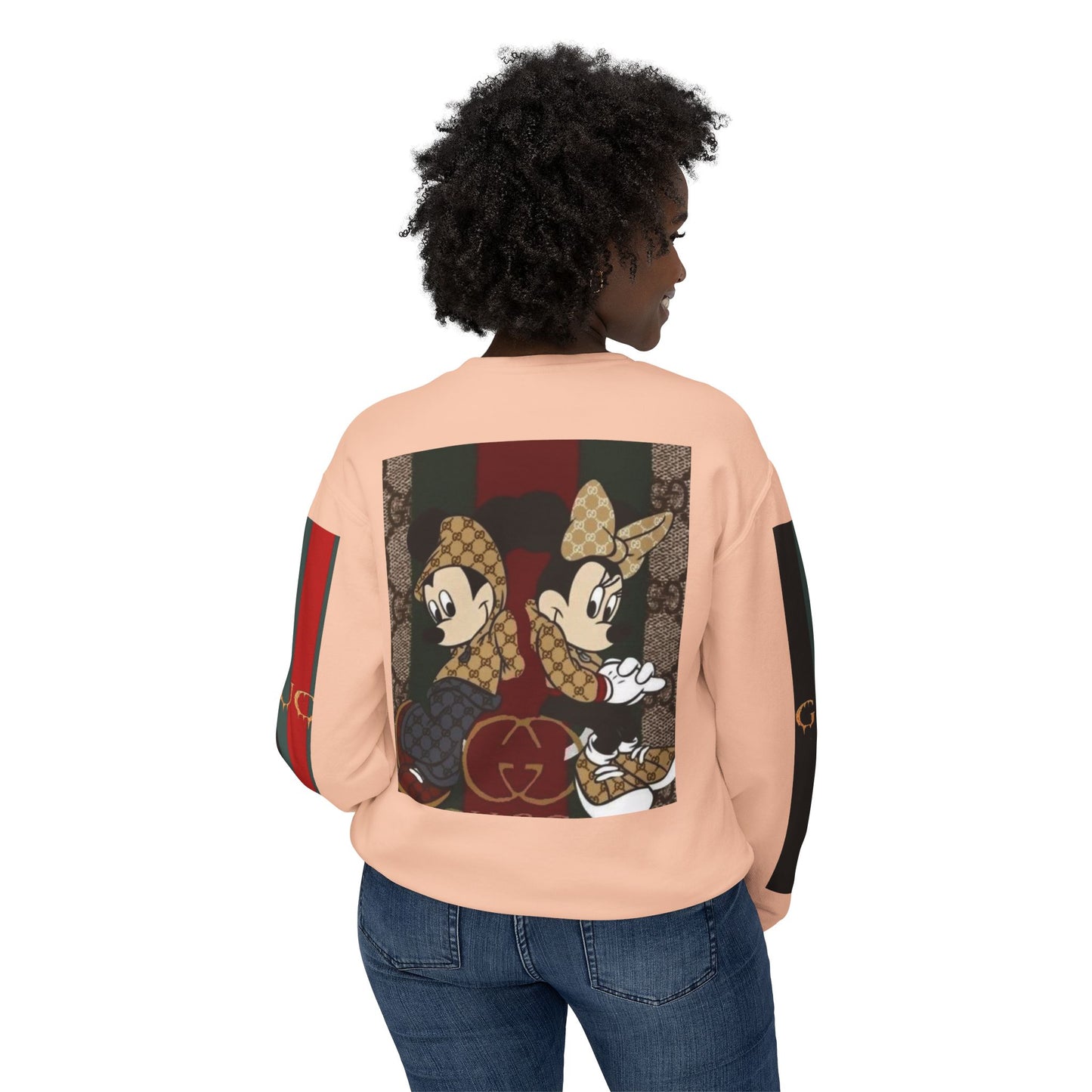 Gucci Inspired Unisex Crewneck Sweatshirt with Mickey & Minnie Design
