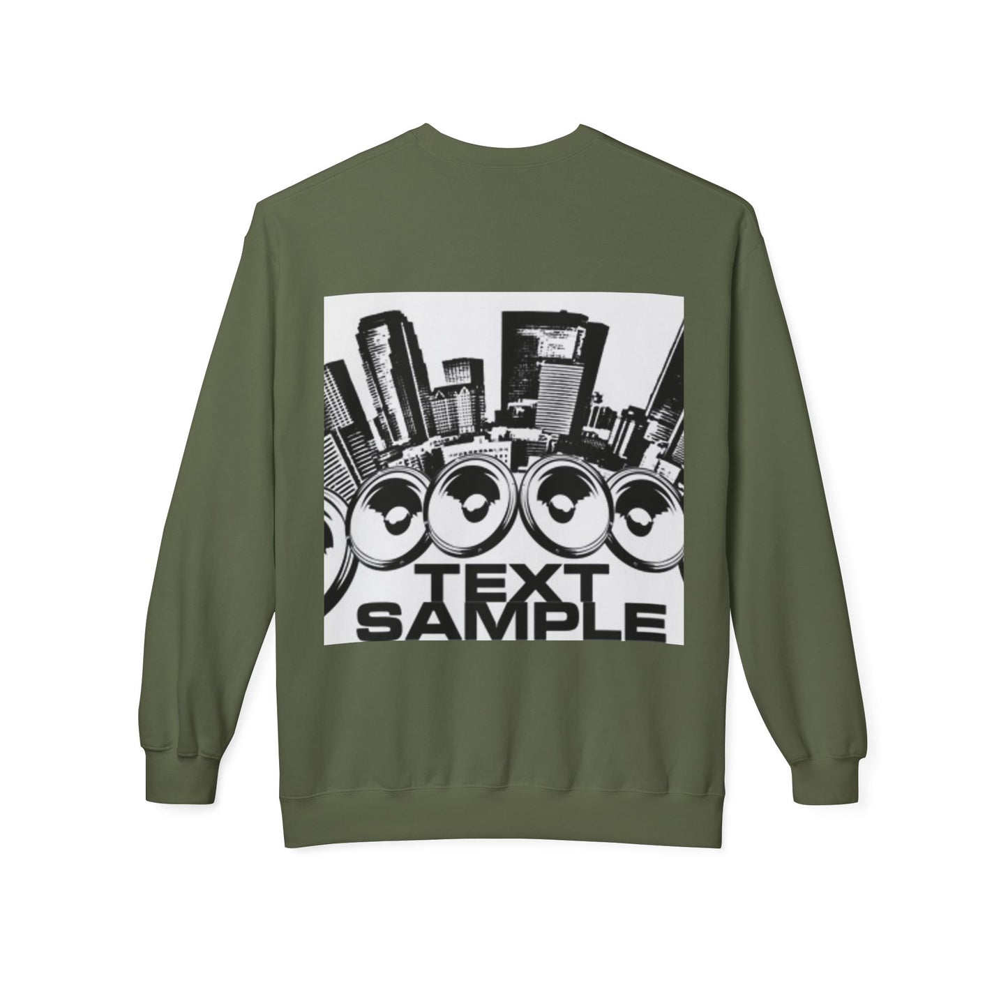 Urban Vibe Sound Wave Crewneck Sweatshirt - Unisex Fleece with Cityscape Design