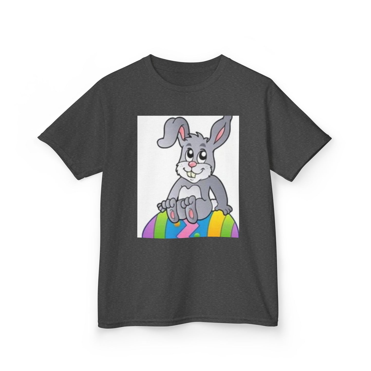Colorful Bunny Kids Heavy Cotton Tee - Fun Spring T-Shirt for Easter Celebrations