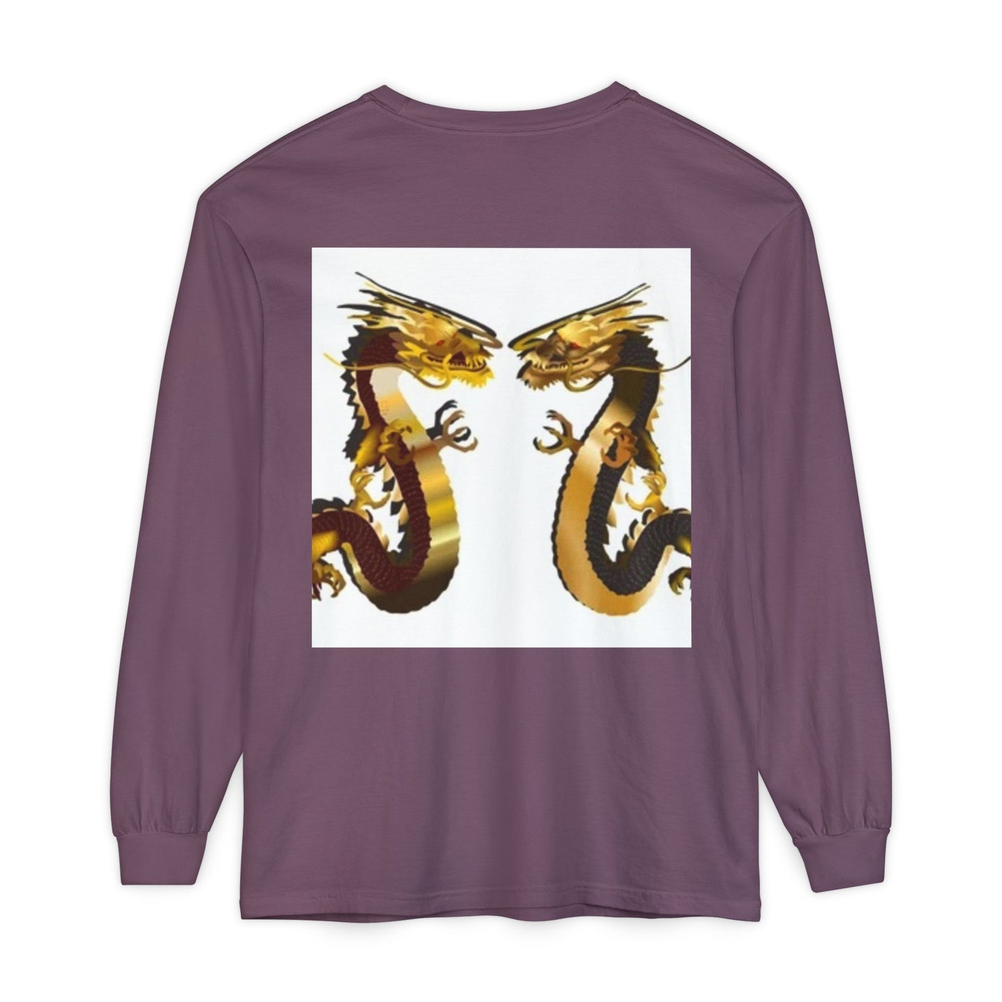 Dragon Duel Unisex Long Sleeve T-Shirt - Garment-Dyed Art Tee