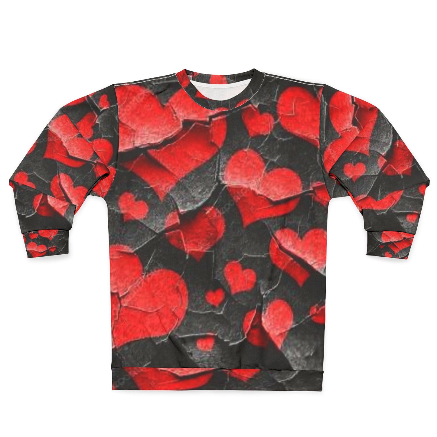 Romantic Heart Print Unisex Sweatshirt - Perfect for Valentine's Day