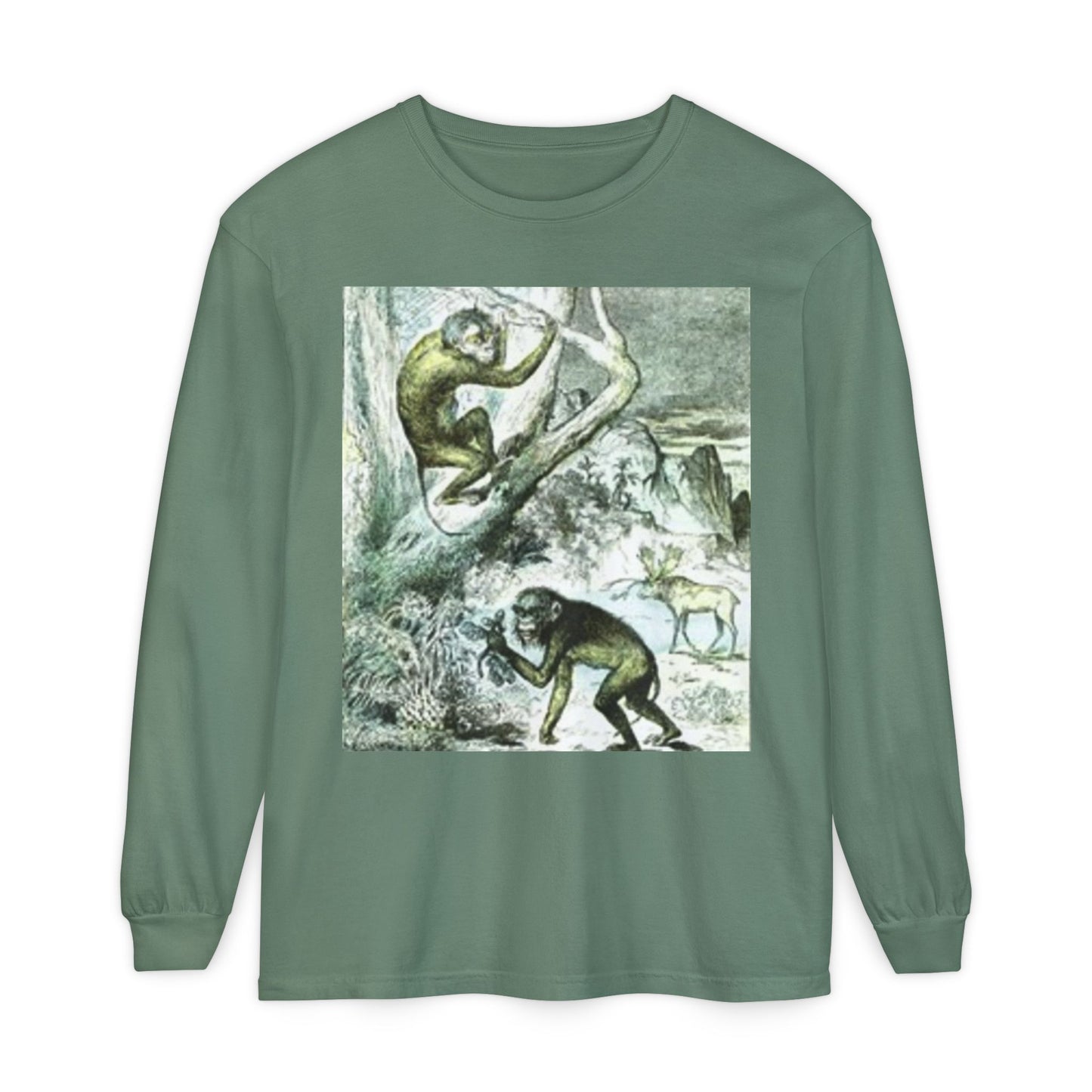 Graphic Long Sleeve T-Shirt - Bat Design for Halloween Lovers