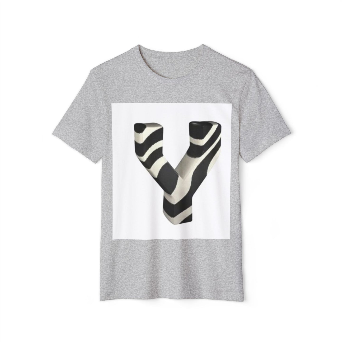 Eco-Friendly Unisex T-Shirt with Bold Zebra 'Y' Design