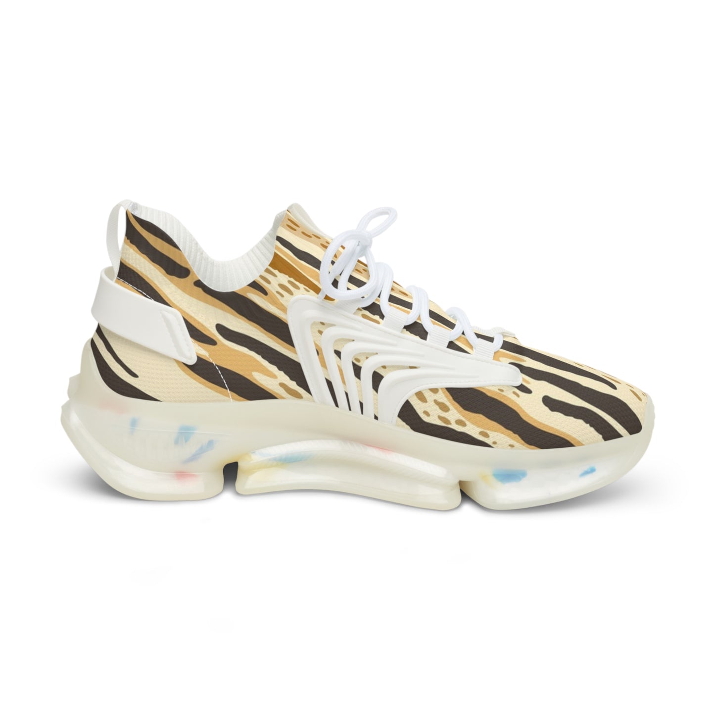 Men's Wild Animal Print Mesh Sneakers - Lightweight, Trendy Footwear for Casual Style