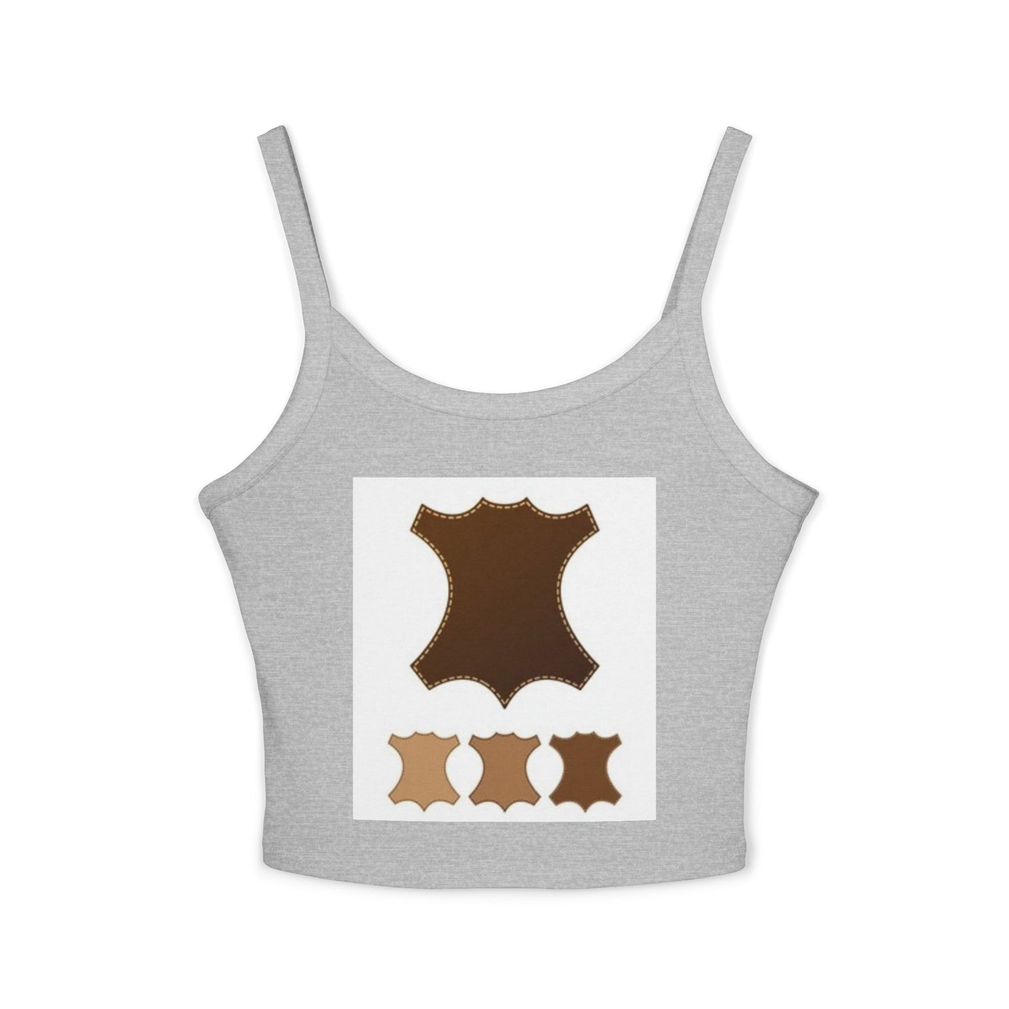 Stylish Women's Spaghetti Strap Tank Top with Leather Design