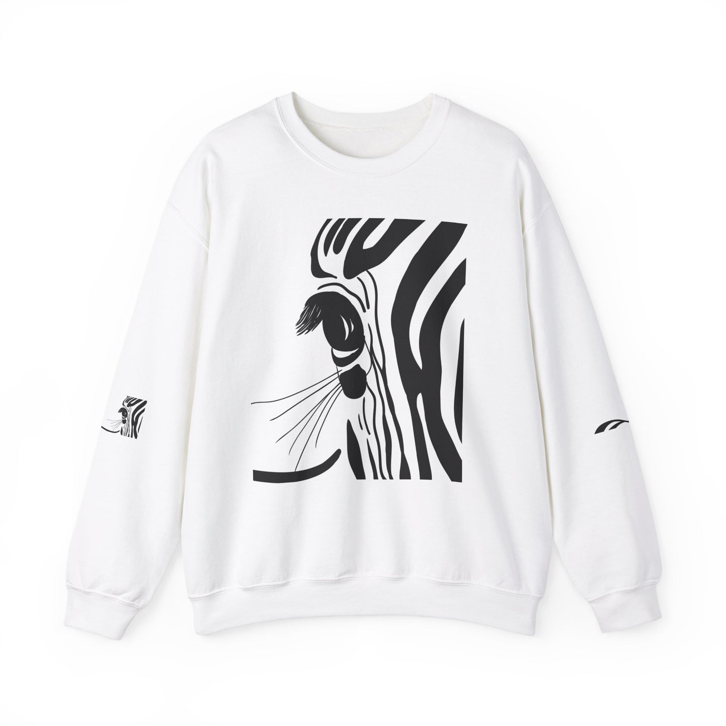 Artistically Designed Zebra Crewneck Sweatshirt - Perfect for Nature Lovers