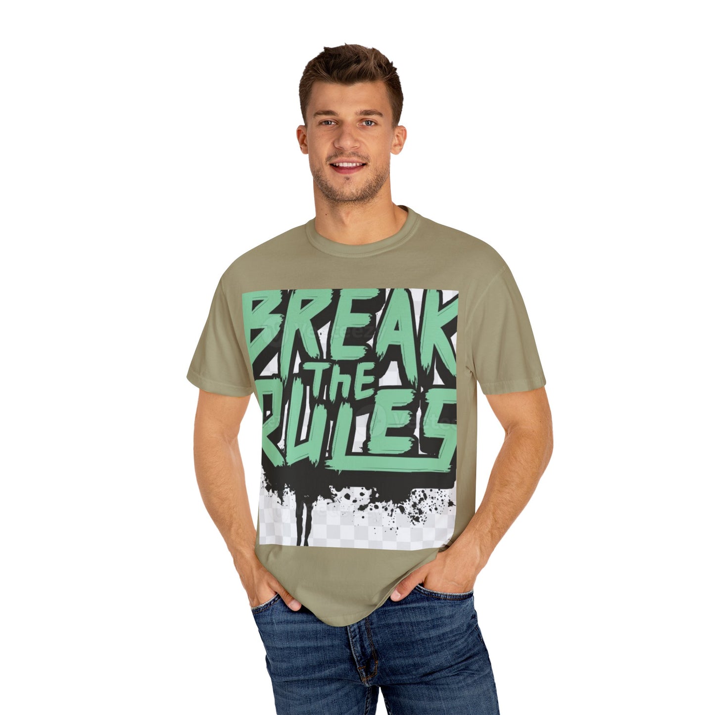 Unisex Garment-Dyed T-shirt - "Break the Rules" Graphic Tee for Creative Spirits