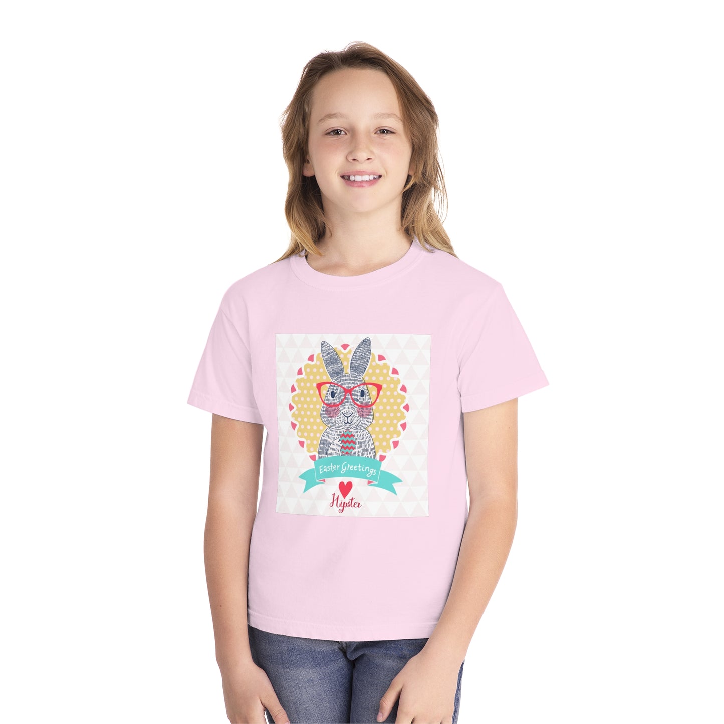 Youth Easter Bunny Tee - 'Easter Greetings' Design