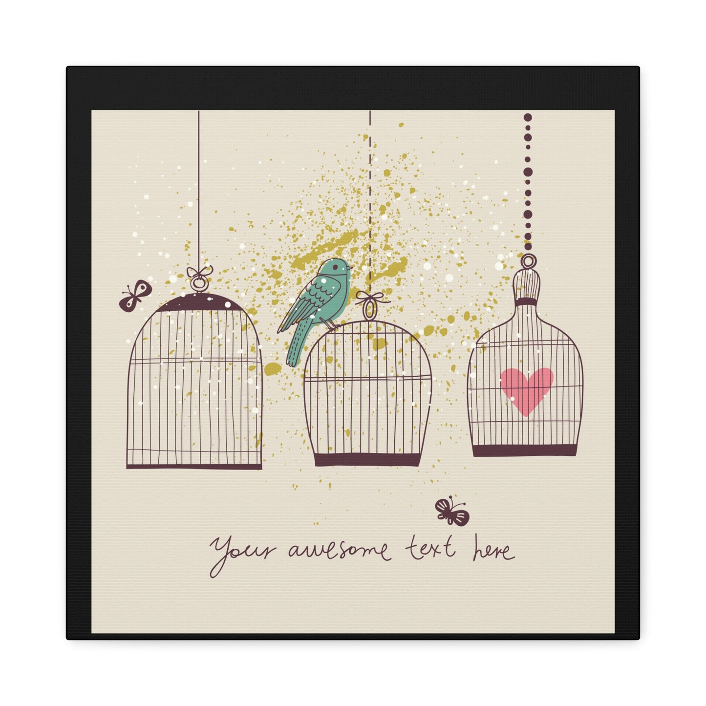 Whimsical Birdcage Canvas Wall Art - Personalized Home Decor