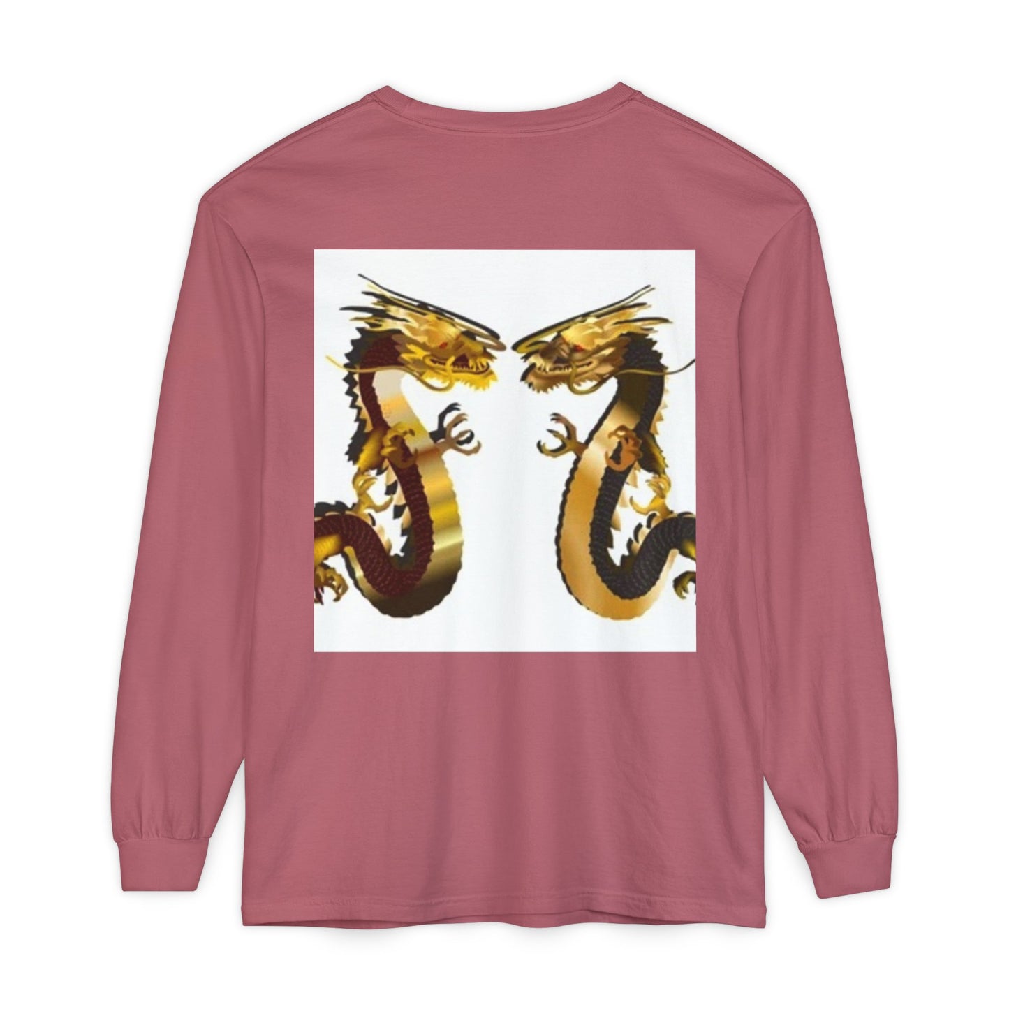 Dragon Duel Unisex Long Sleeve T-Shirt - Garment-Dyed Art Tee