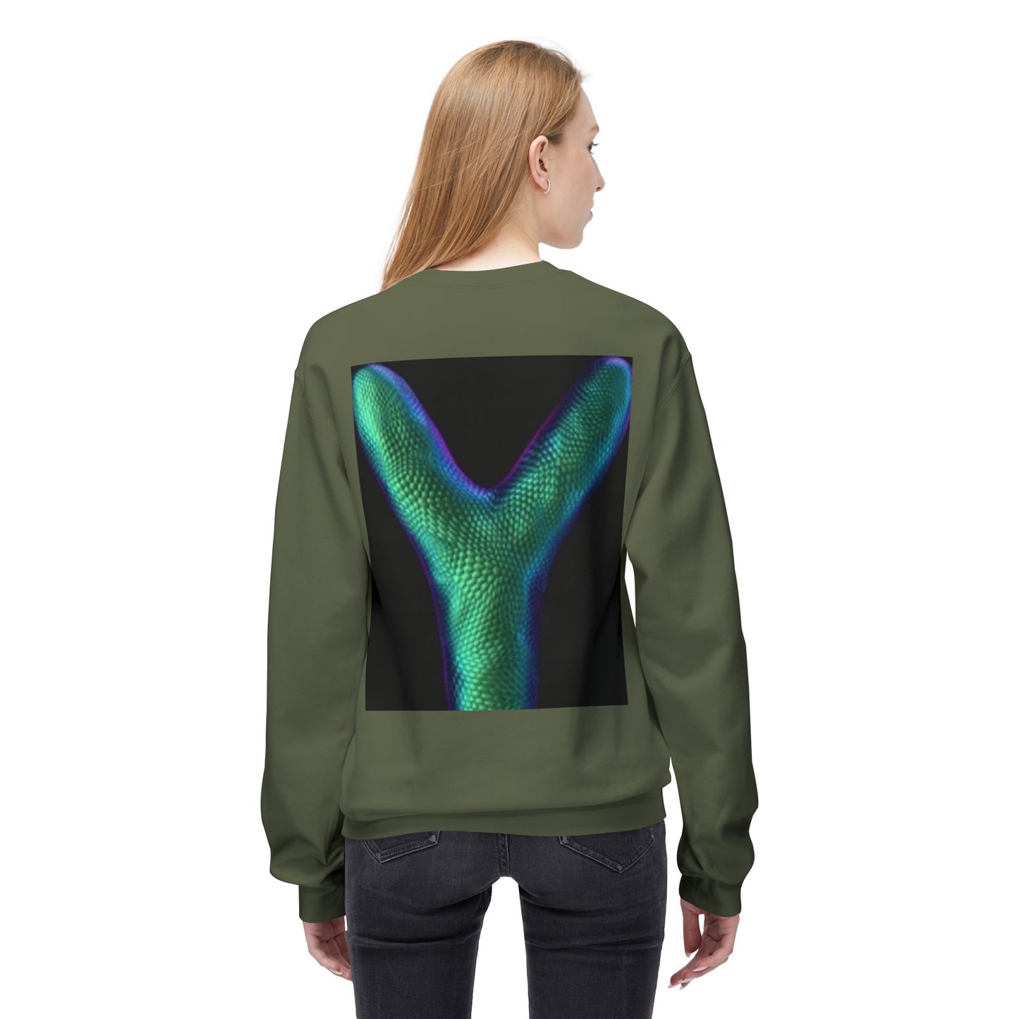 Unisex Y Graphic Fleece Crewneck Sweatshirt - Cozy Modern Style